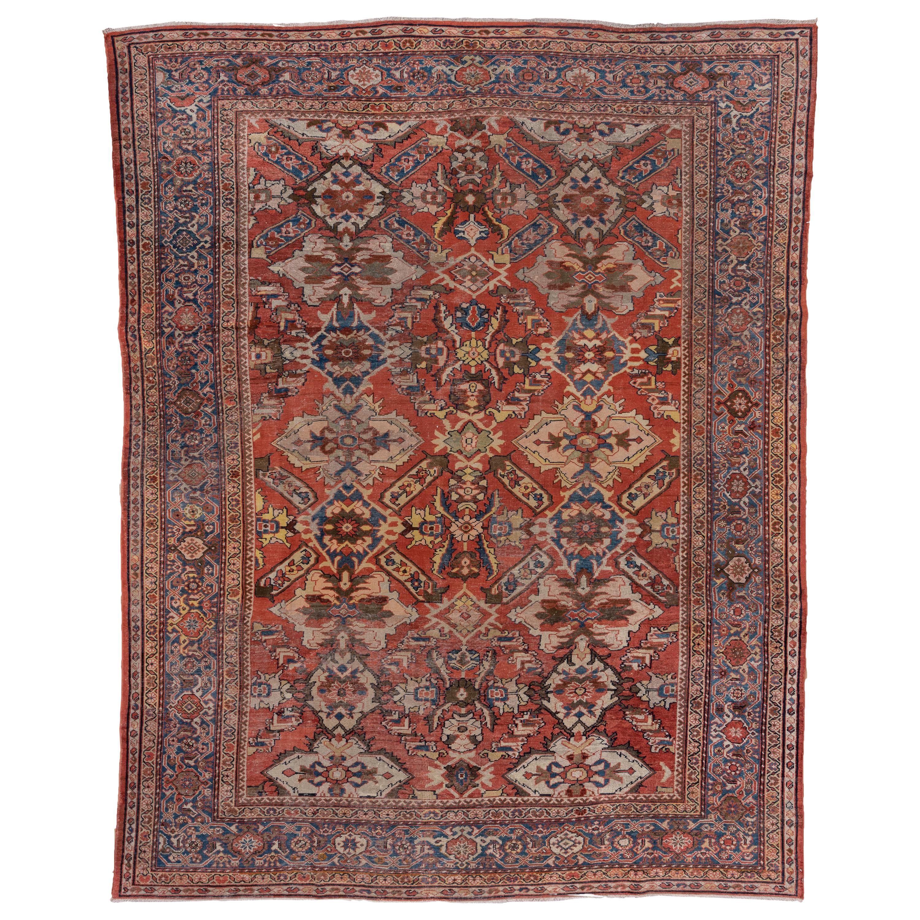 Red Antique Persian Sultanabad Carpet For Sale