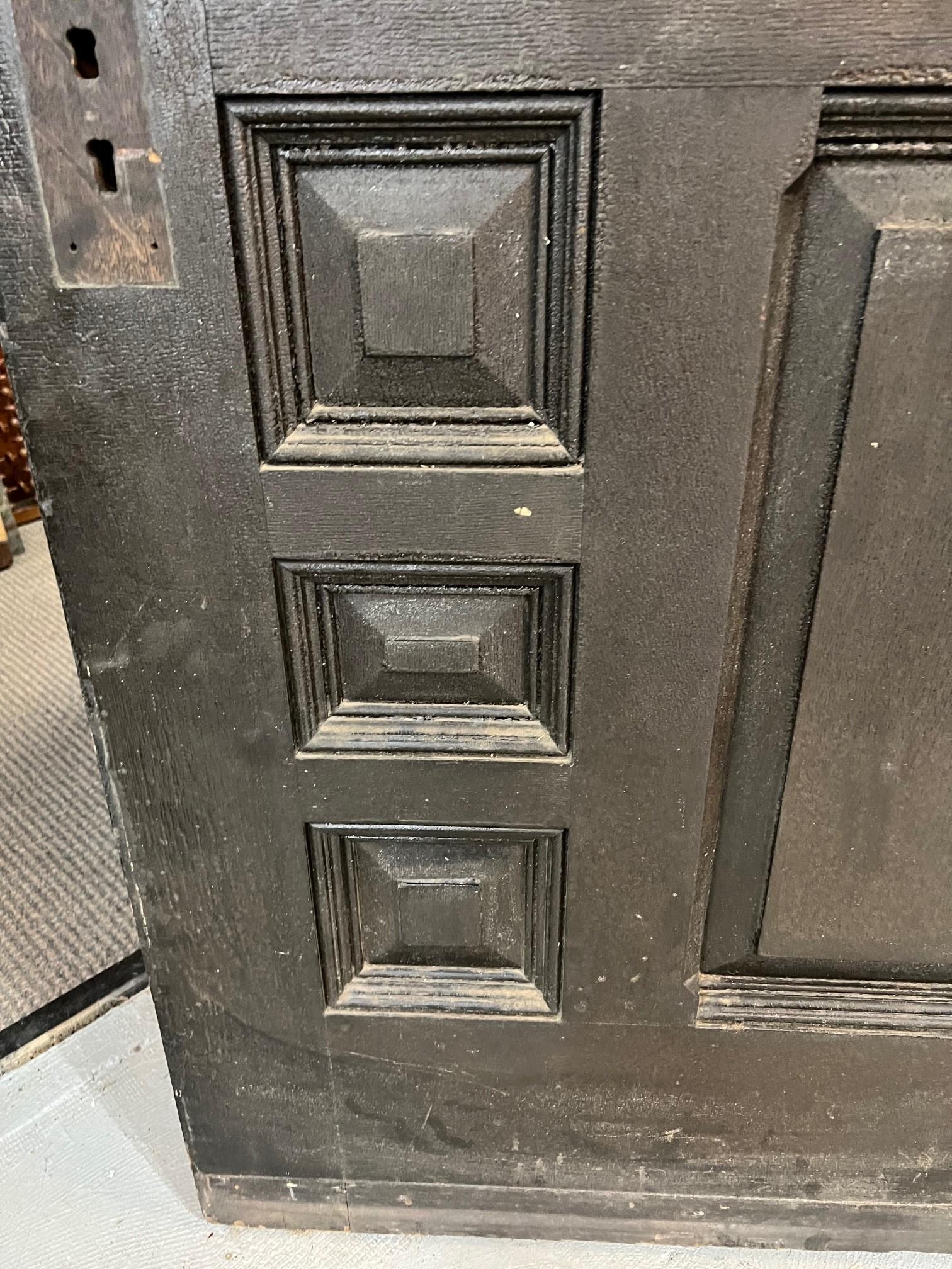 Late 19th Century Antique Mahogany Entrance Door with Beveled Glass Panels For Sale 7