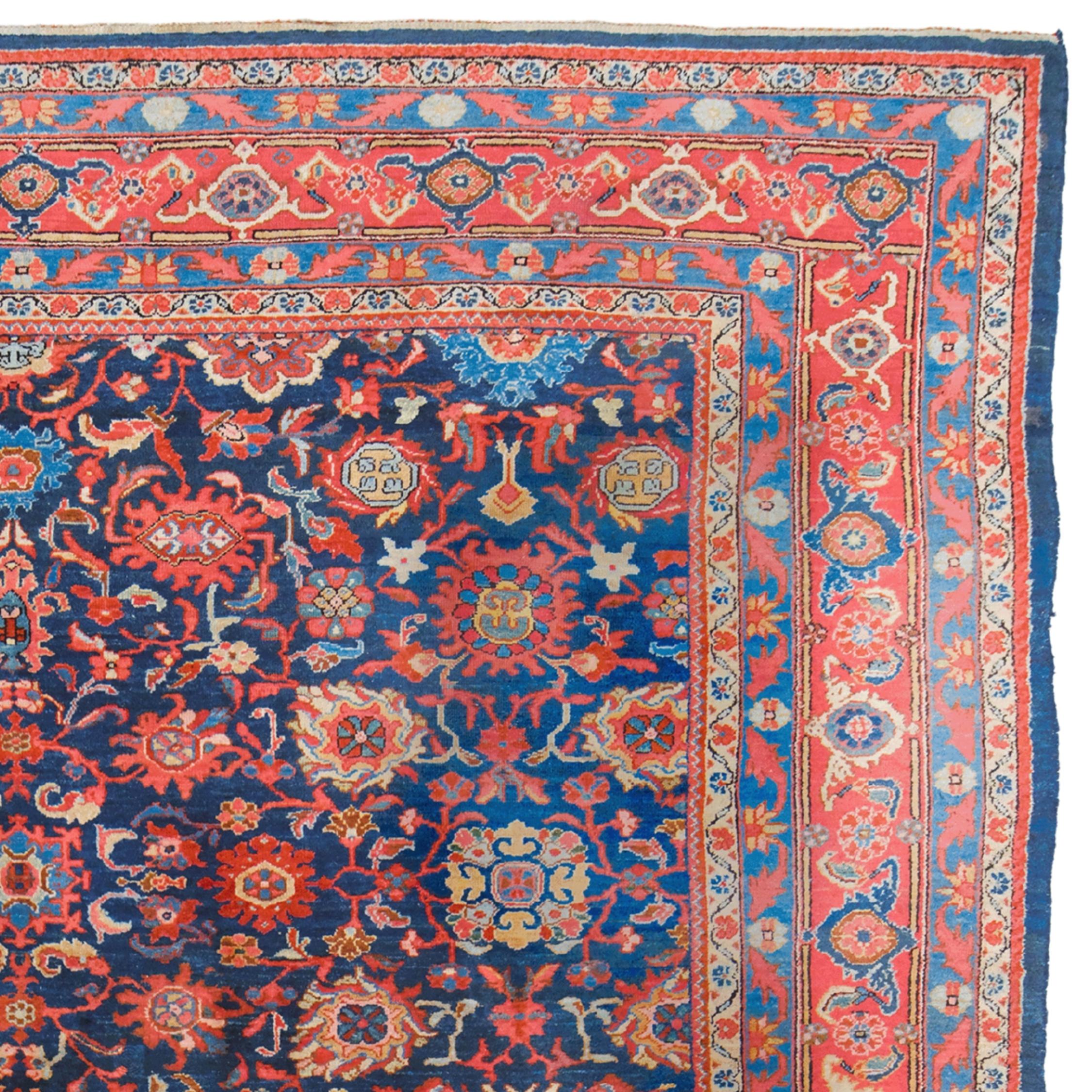 Tissé à la main Fin du 19e siècle, tapis antique de Malayer en vente