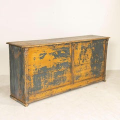 Late 19th Century Antique Narrow Store Counter Sideboard Kitchen Island with Ori