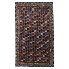 Late 19th Century Antique Natural Dyed Multi-Color Wool Rug