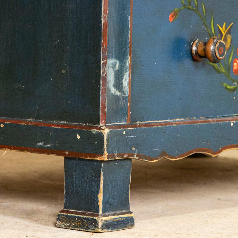 Late 19th Century Antique Original Blue Painted Chest of Drawers from Sweden 2