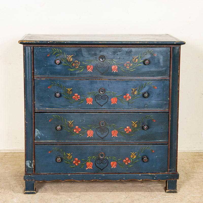 blue painted dresser