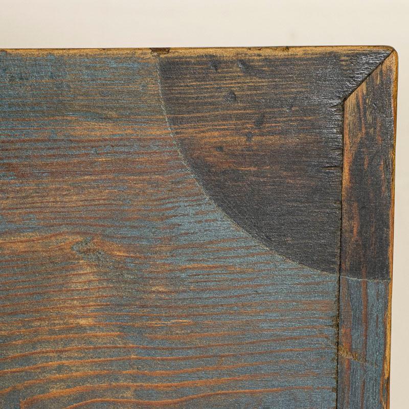 Late 19th Century Antique Original Blue Painted Trunk Dated 1861 8