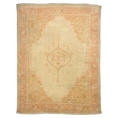 Late-19th Century Antique Oushak Beige Turkish Rug