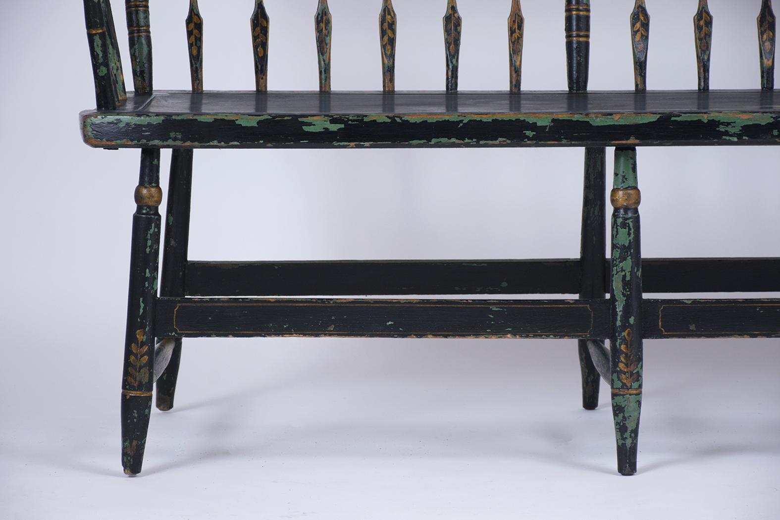 Late 19th Century Painted Bench In Good Condition In Los Angeles, CA