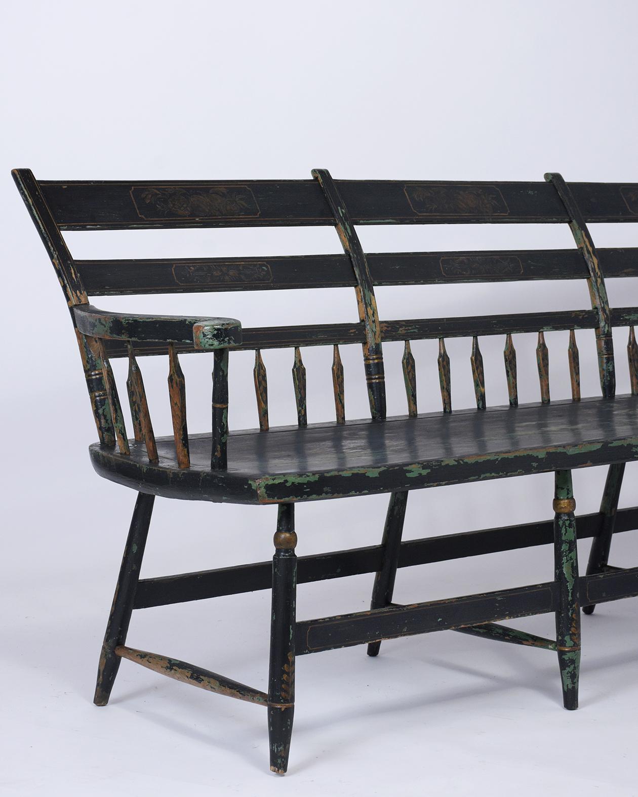Late 19th Century Painted Bench 1