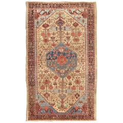 Tappeto antico persiano Bakshaish del XIX secolo in oro, blu e colori multipli