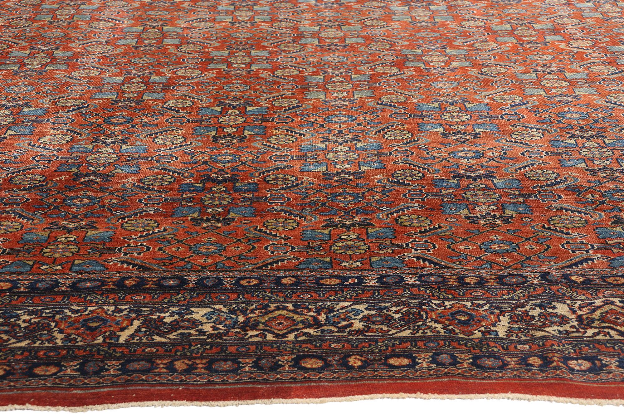 Perse Fin du 19e siècle Tapis Bibikabad persan ancien de style Modernity en vente