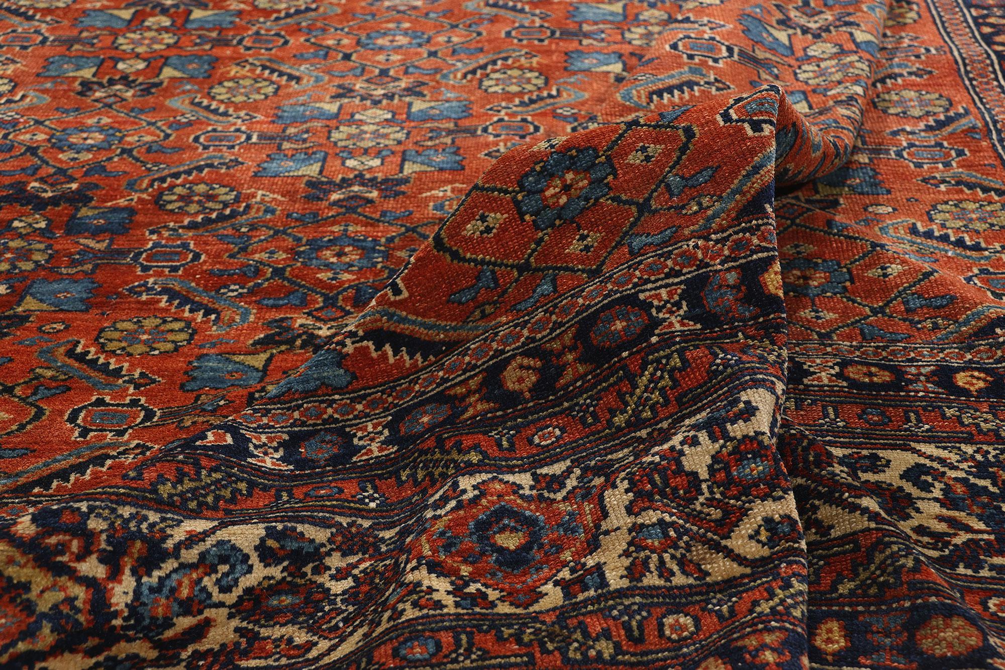 Fin du 19e siècle Tapis Bibikabad persan ancien de style Modernity Bon état - En vente à Dallas, TX