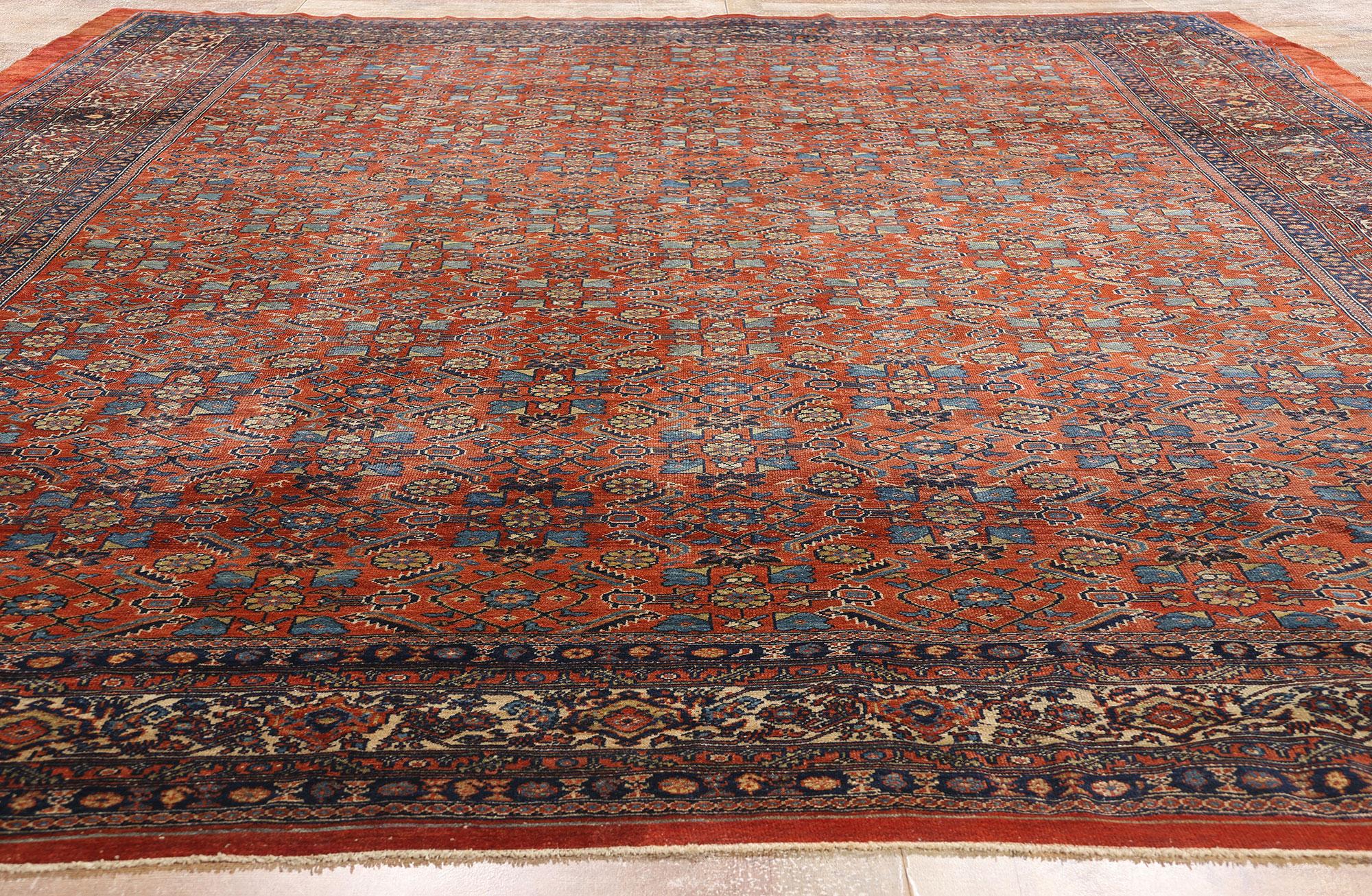 Fin du 19e siècle Tapis Bibikabad persan ancien de style Modernity en vente 1