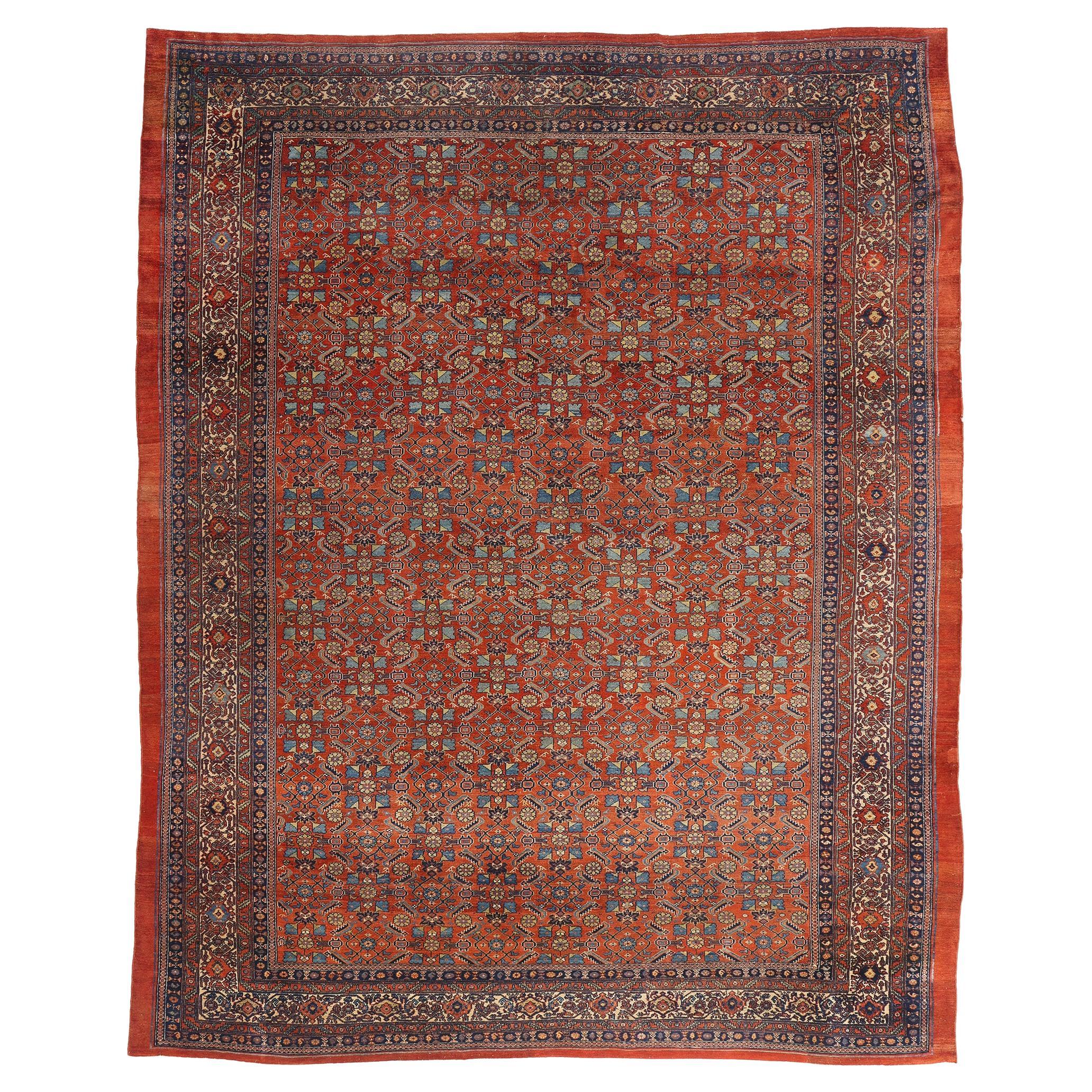 Late 19th Century Antique Persian Bibikabad Carpet with Modern Style