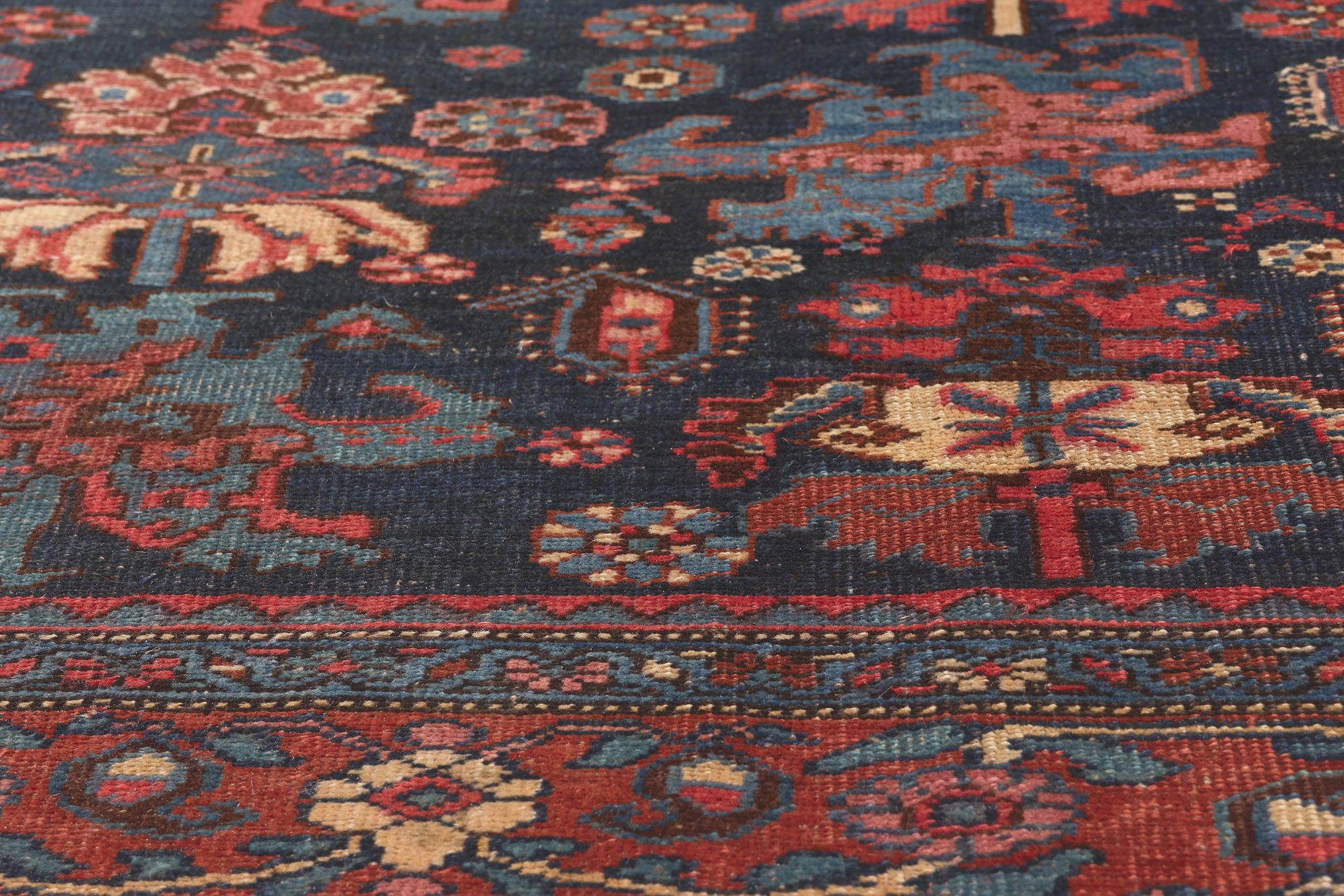 Modern 1880s Antique Persian Bijar Rug, Timelessly Classic Meets Decidedly Dapper For Sale