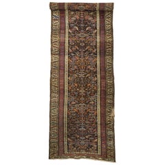 Late 19th Century Antique Persian Bijar Runner, Tribal Style Hallway Runner