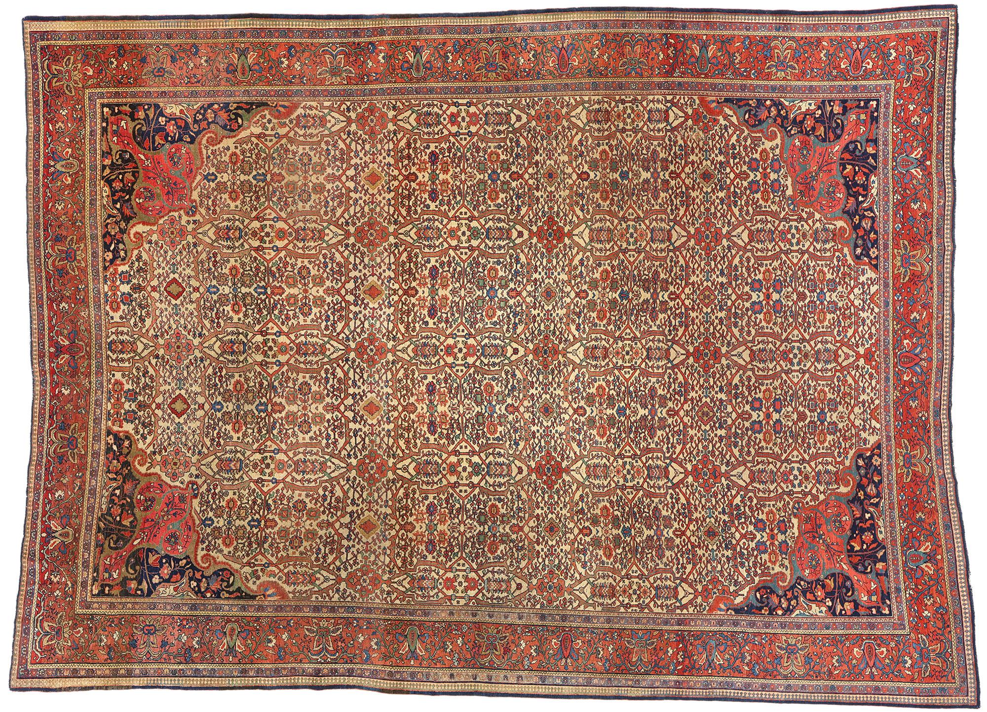 Tappeto Farahan persiano antico della fine del XIX secolo, 08'08 x 11'04 in vendita 3