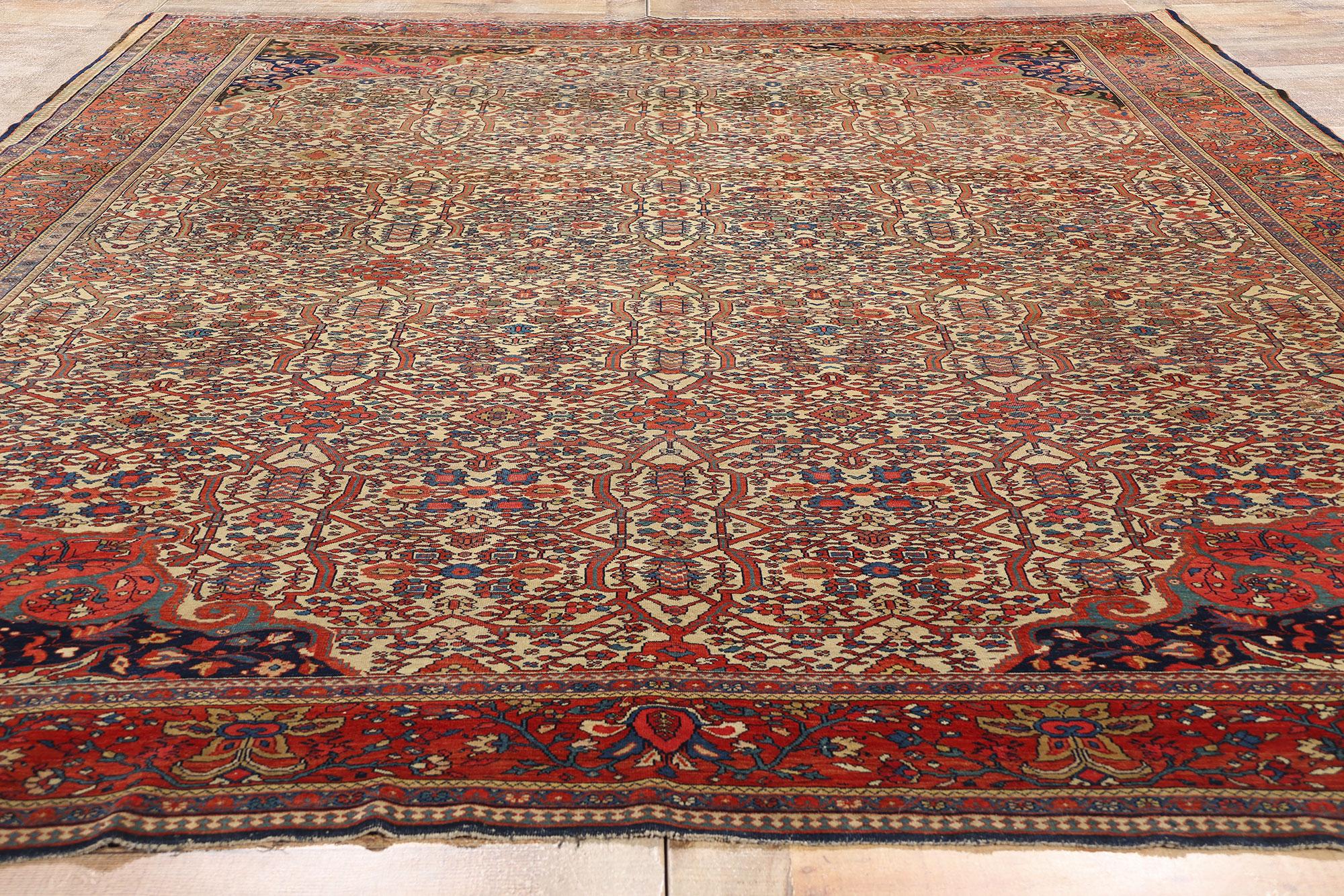Tappeto Farahan persiano antico della fine del XIX secolo, 08'08 x 11'04 in vendita 1