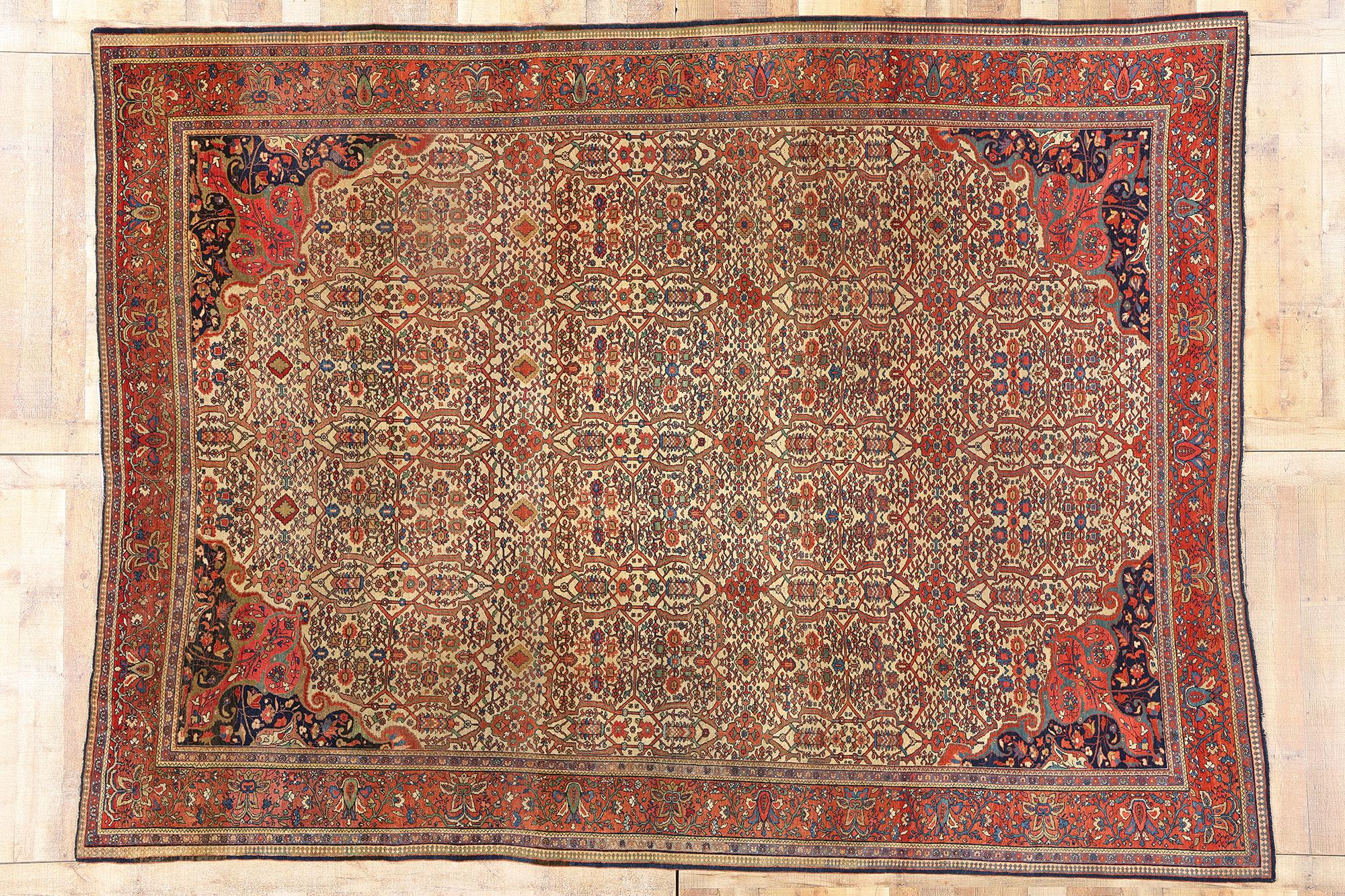 Tappeto Farahan persiano antico della fine del XIX secolo, 08'08 x 11'04 in vendita 2