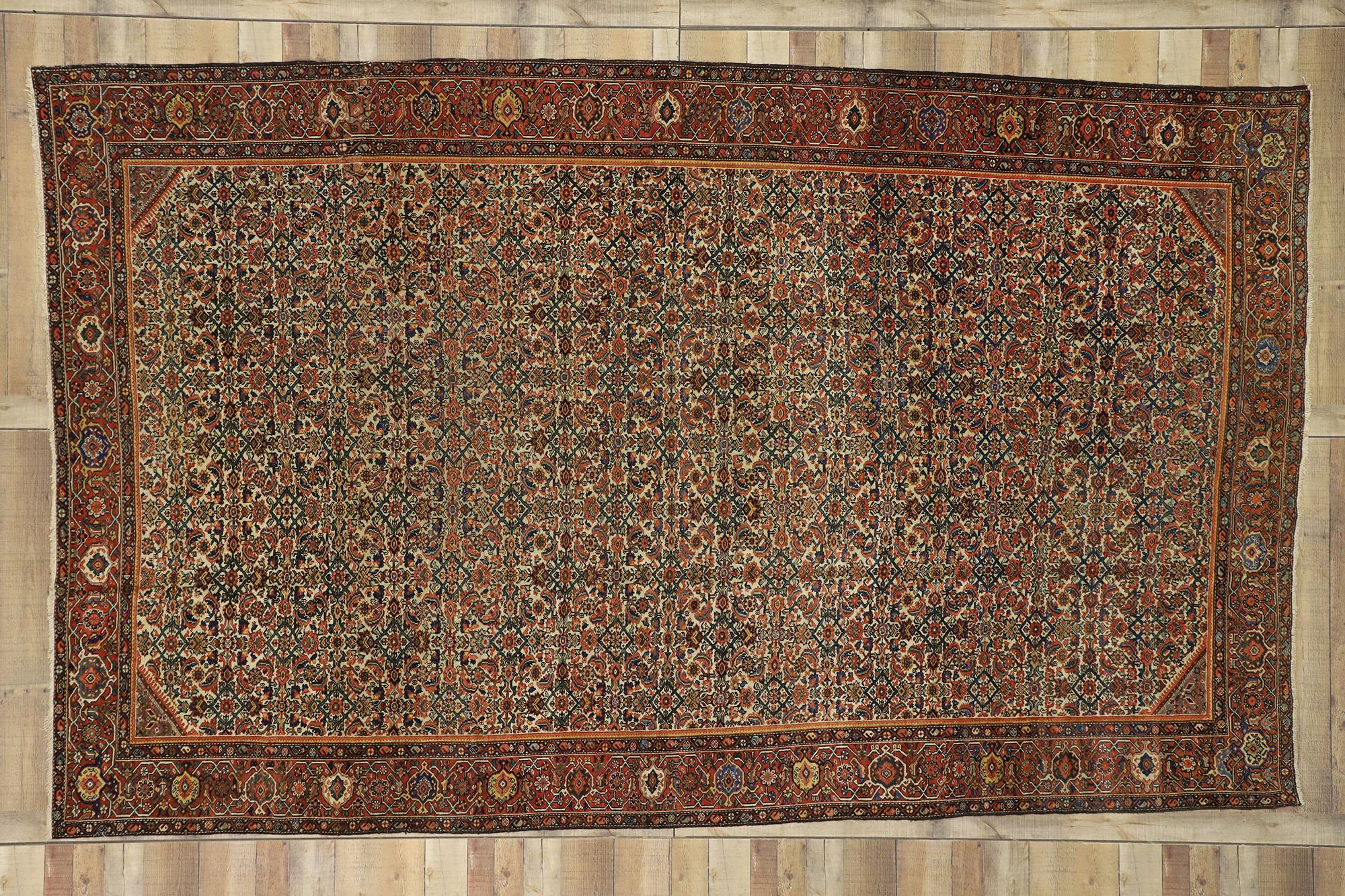 Antiker persischer Farahan-Teppich aus dem späten 19. Jahrhundert im Angebot 1