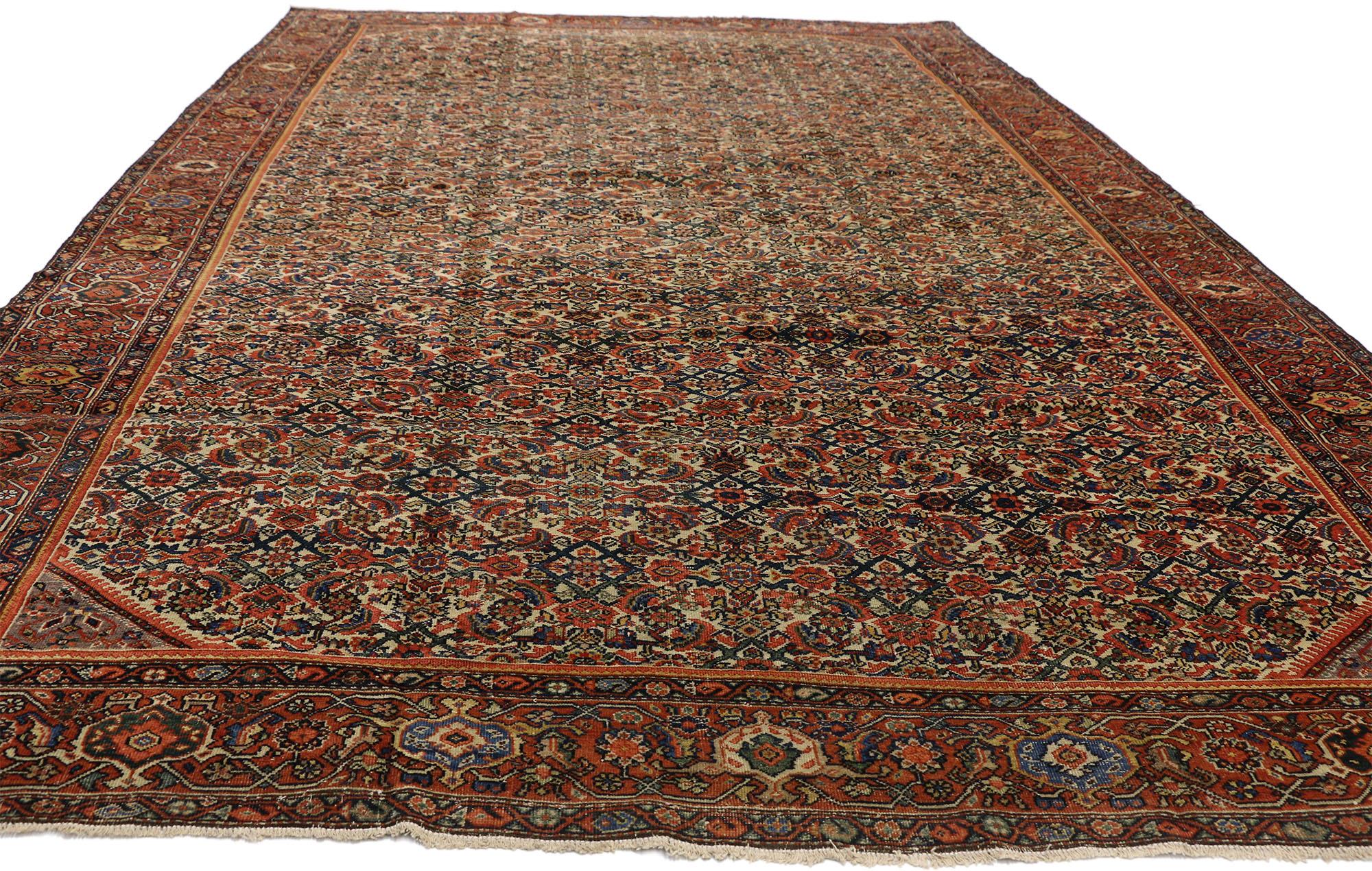 Antiker persischer Farahan-Teppich aus dem späten 19. Jahrhundert (Sarouk Farahan) im Angebot