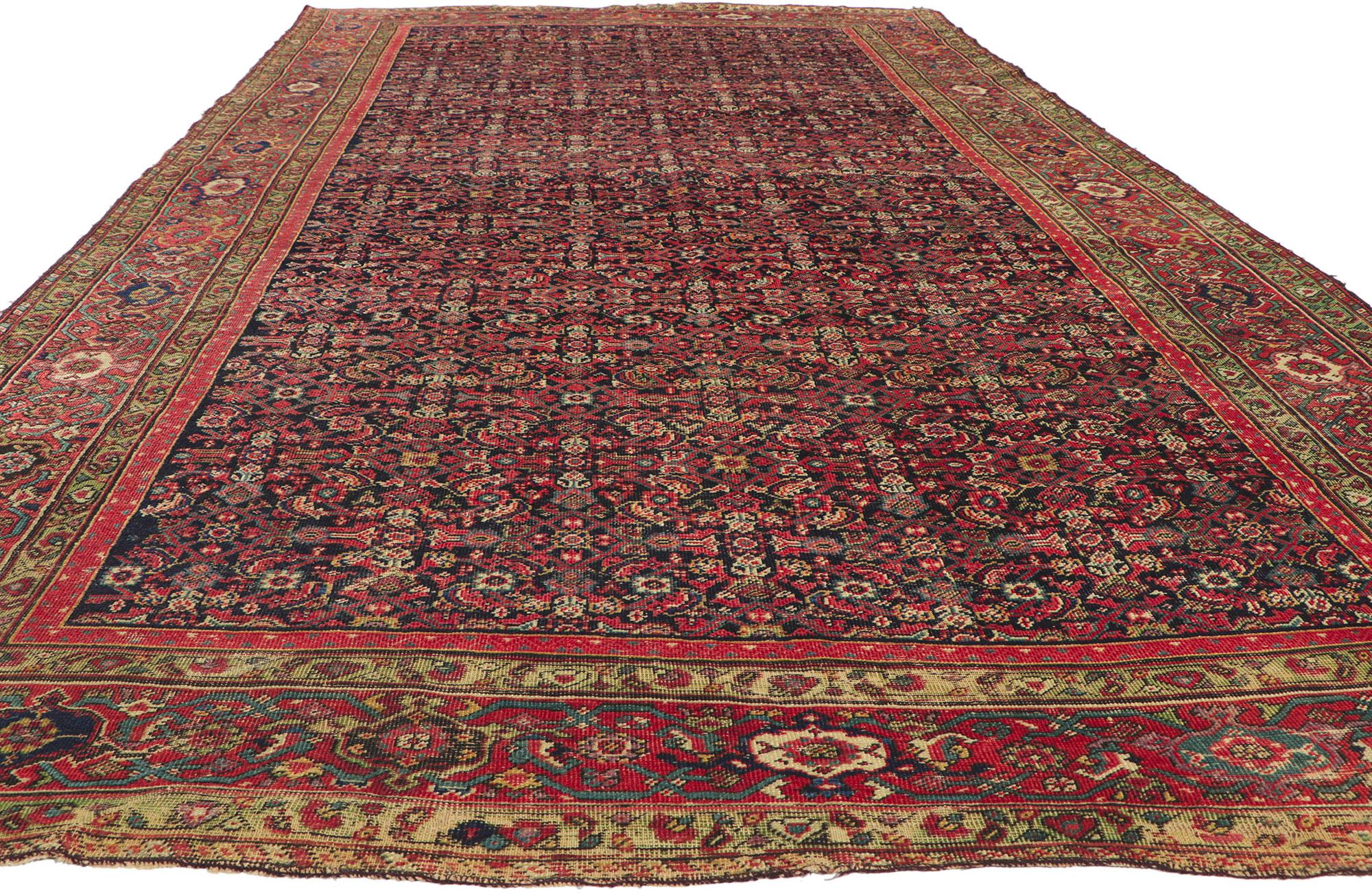 Sarouk Farahan Late 19th Century Antique Persian Farahan Gallery Rug For Sale