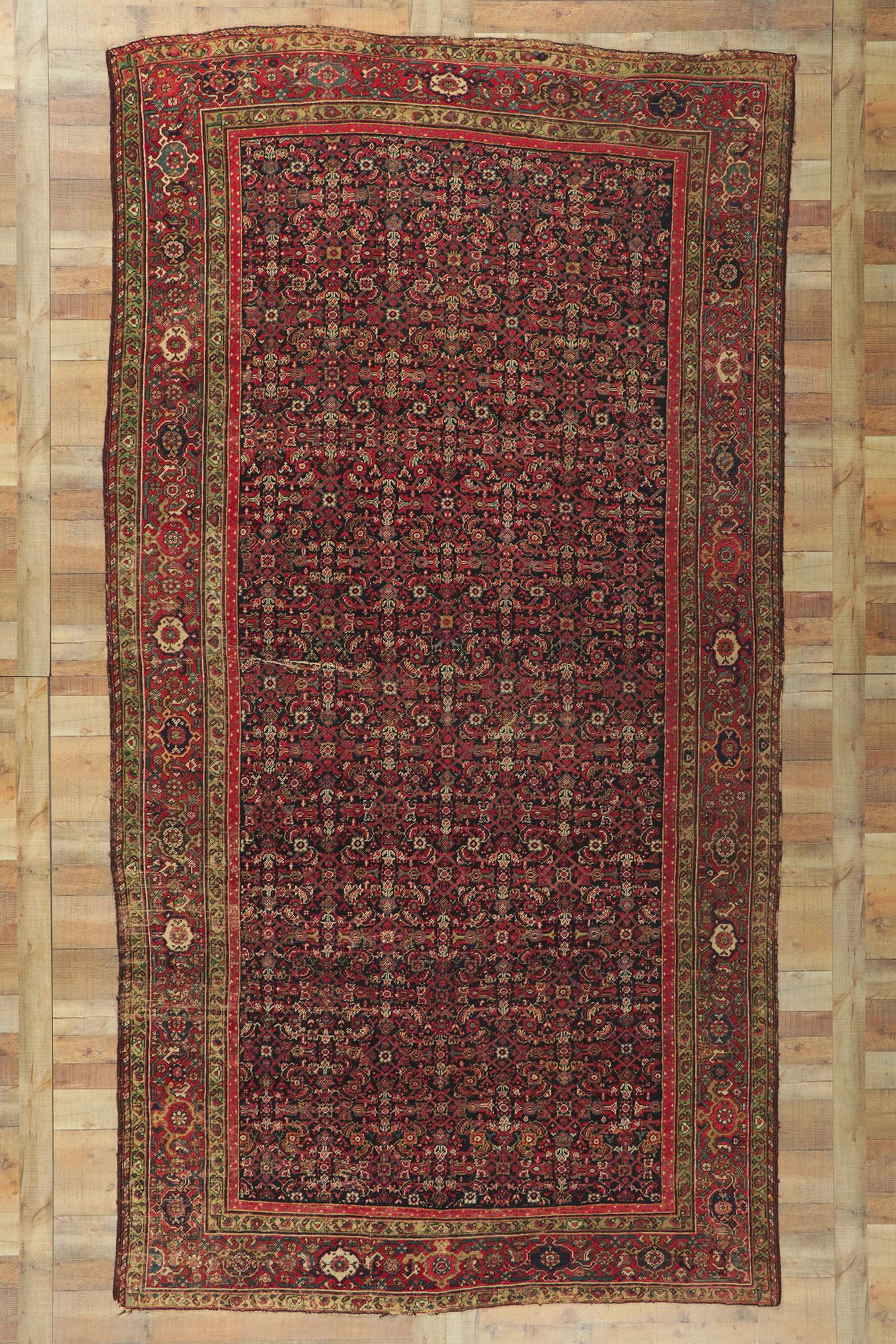 Late 19th Century Antique Persian Farahan Gallery Rug For Sale 2