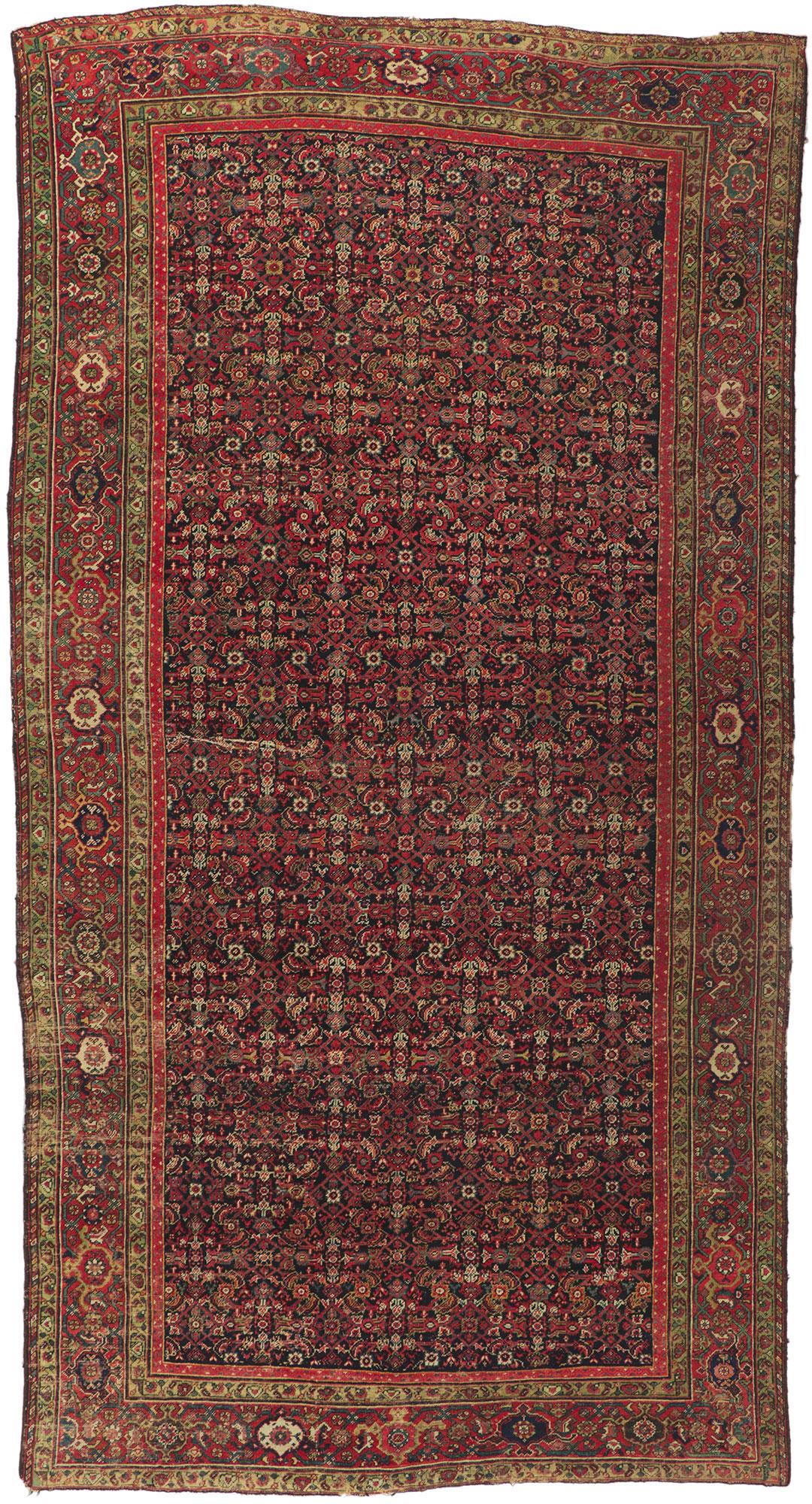 Late 19th Century Antique Persian Farahan Gallery Rug For Sale 3