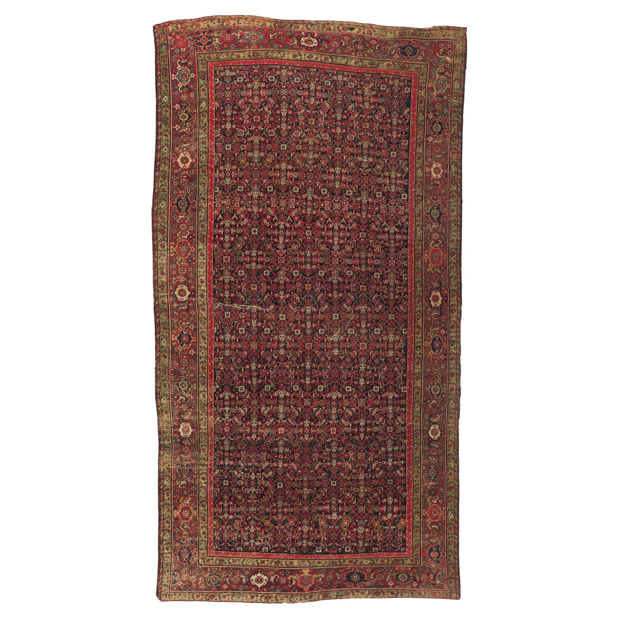 Late 19th Century Antique Persian Farahan Gallery Rug For Sale