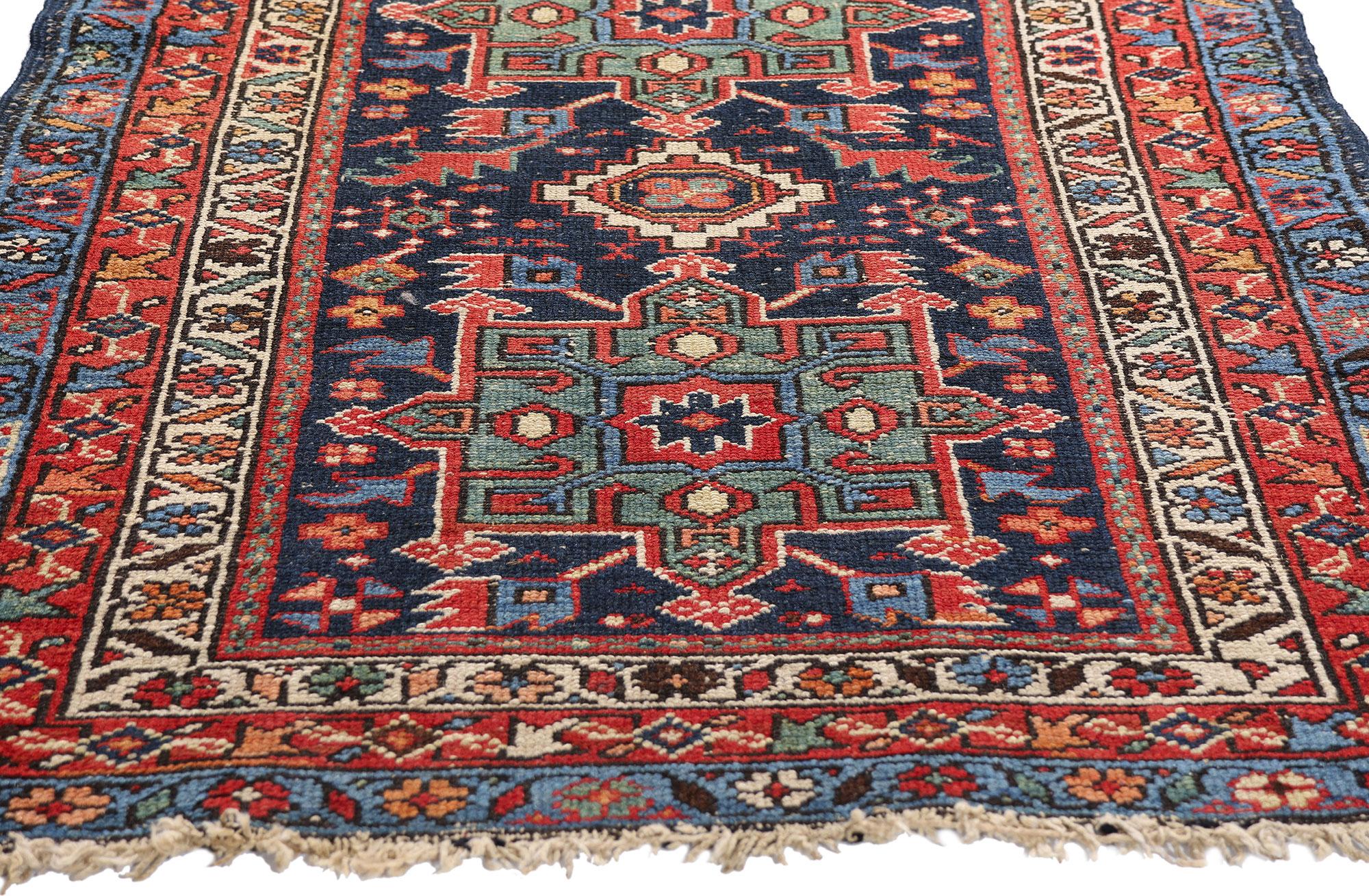 Hand-Knotted Late 19th Century Antique Persian Karaja Heriz Rug with Modern Style For Sale