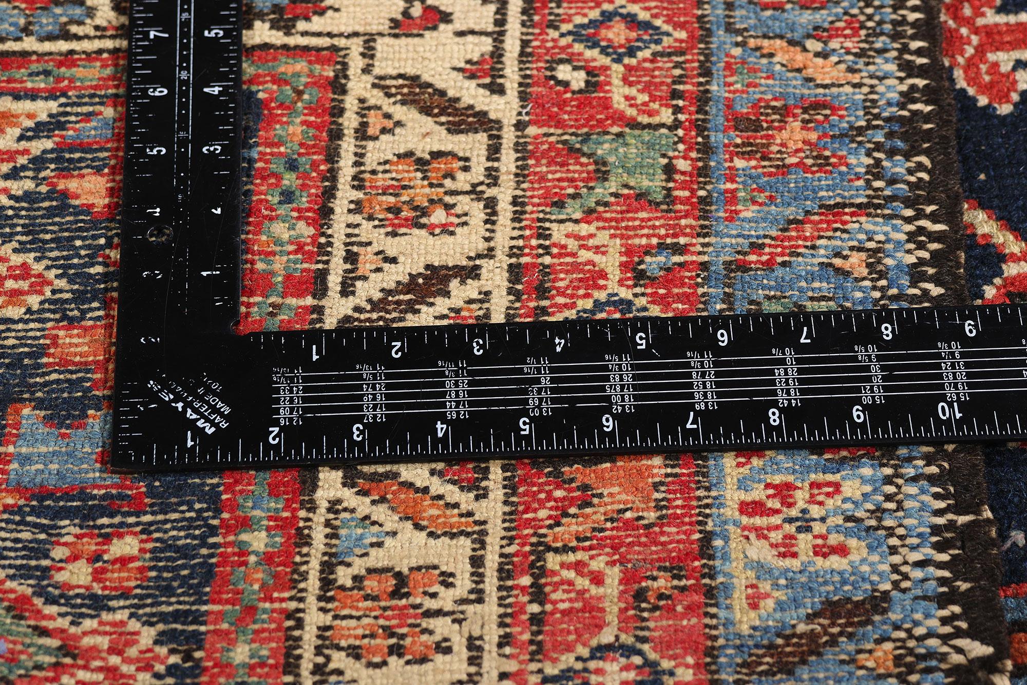 Late 19th Century Antique Persian Karaja Heriz Rug with Modern Style For Sale 1