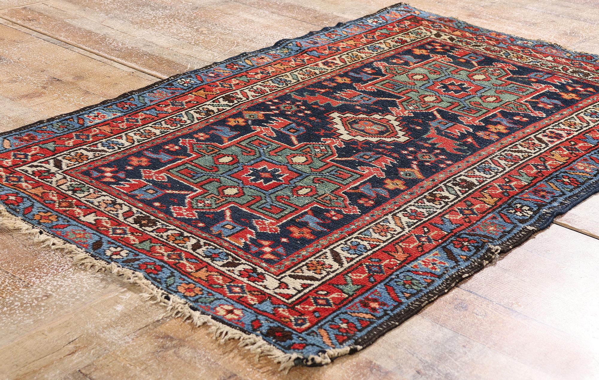 Late 19th Century Antique Persian Karaja Heriz Rug with Modern Style For Sale 2