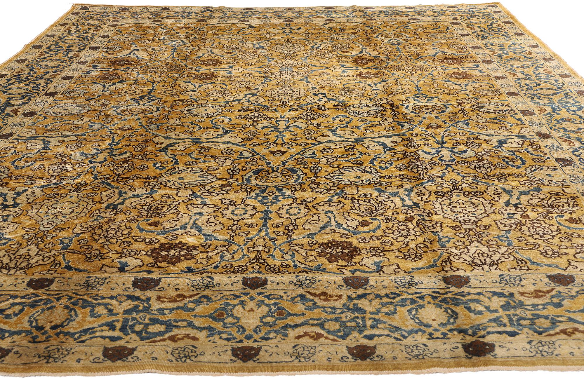 Spanish Colonial Late 19th Century Antique Persian Kerman Carpet with Traditional Style For Sale