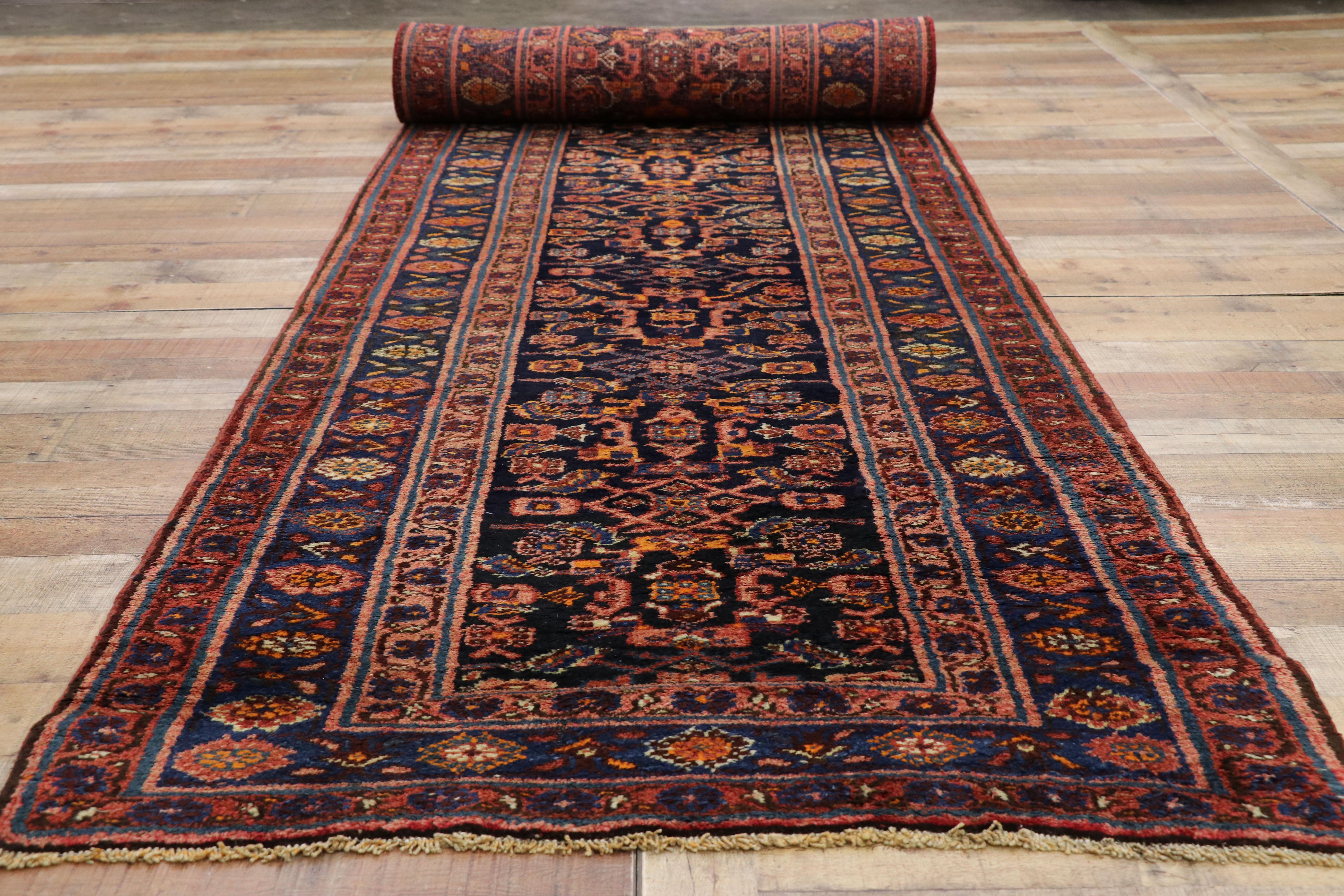 19th Century Late 19th-Century Antique Persian Kurd Runner with Modern Victorian Style