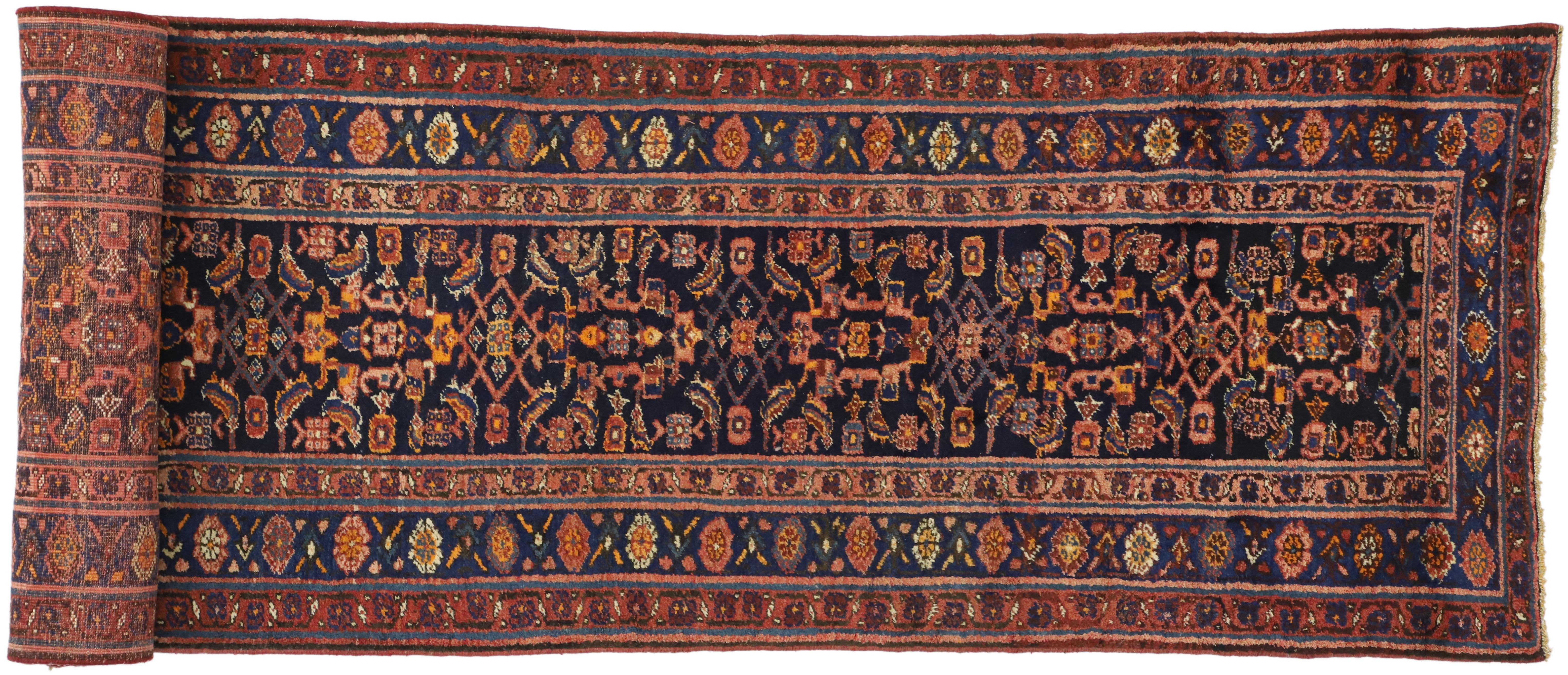 Late 19th-Century Antique Persian Kurd Runner with Modern Victorian Style 1