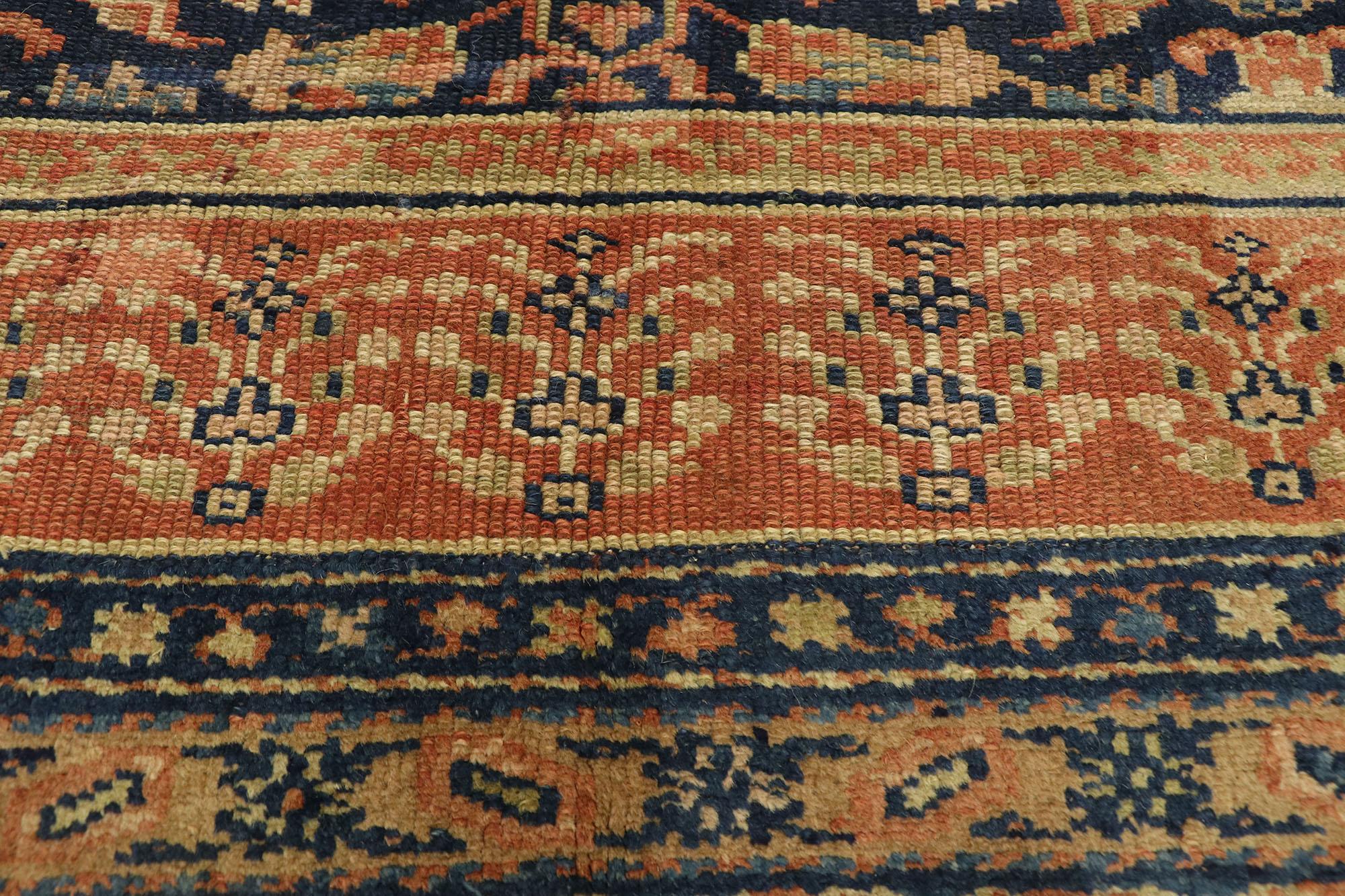 Hand-Knotted Late 19th Century Antique Persian Kurdish Rug with Traditional English Style For Sale