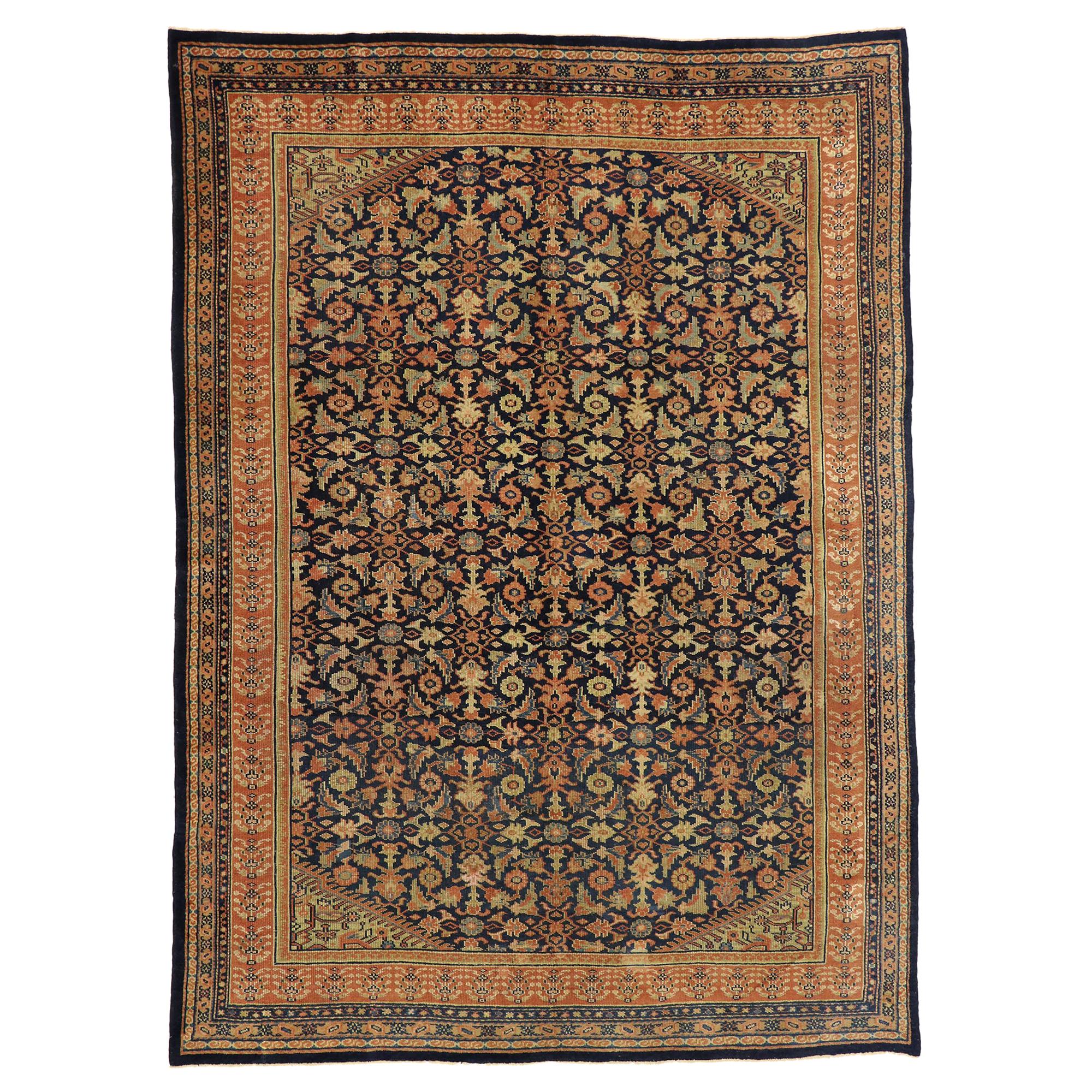 Late 19th Century Antique Persian Kurdish Rug with Traditional English Style