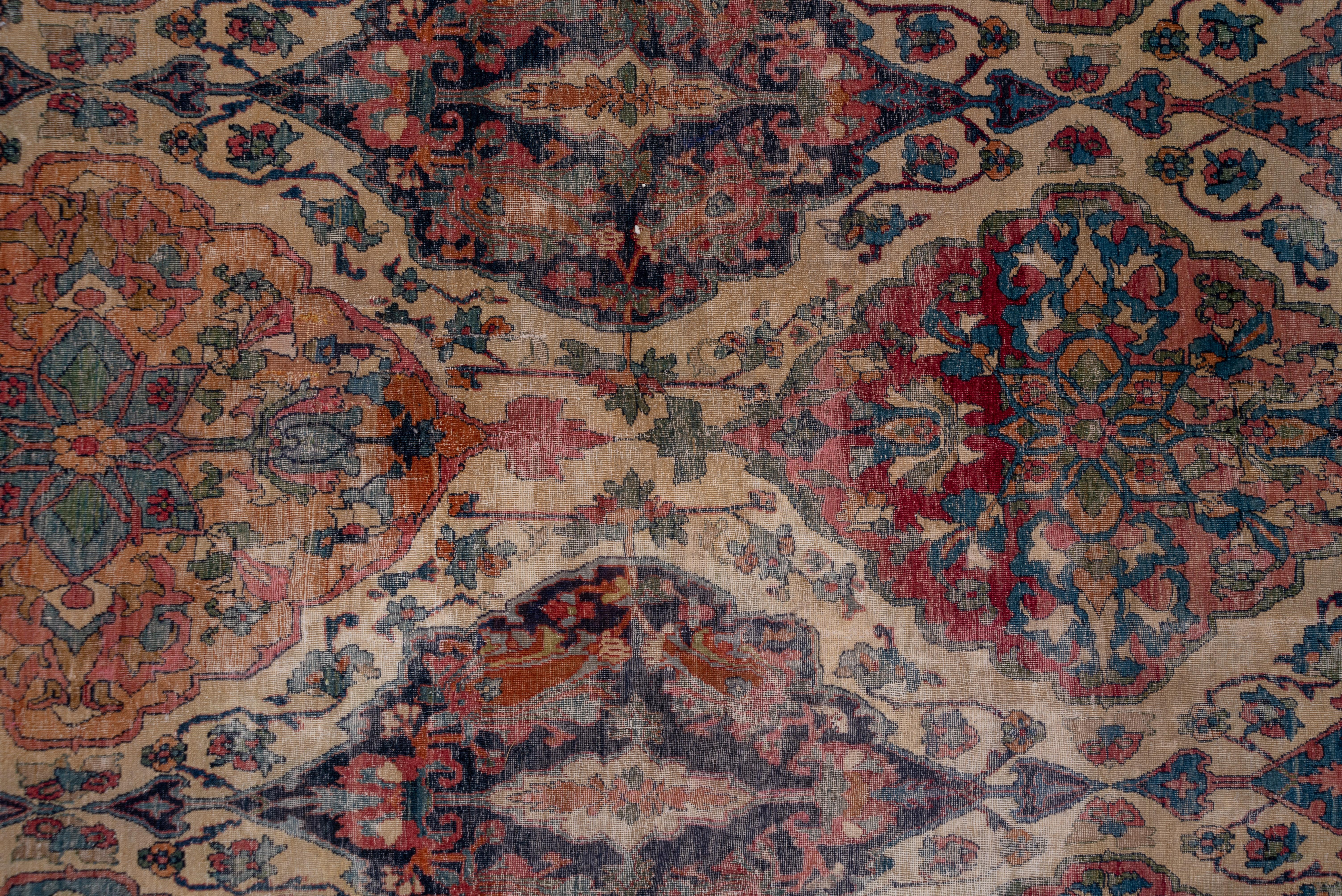 Hand-Knotted Late 19th Century Antique Persian Lavar Kerman Carpet, circa 1980s For Sale