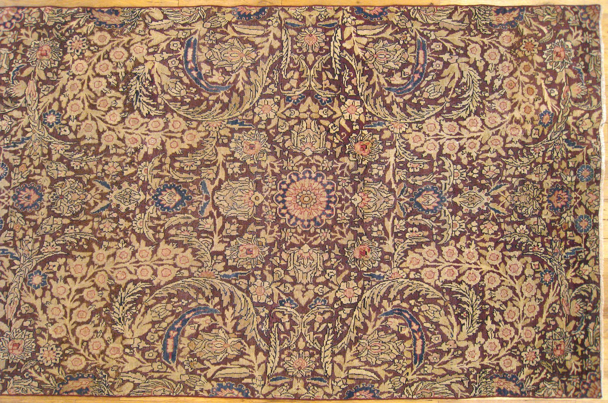 Alfombra Oriental Persa Lavar Antigua sin Borde, en tamaño Galería, Repetición Floral Asiático oriental en venta