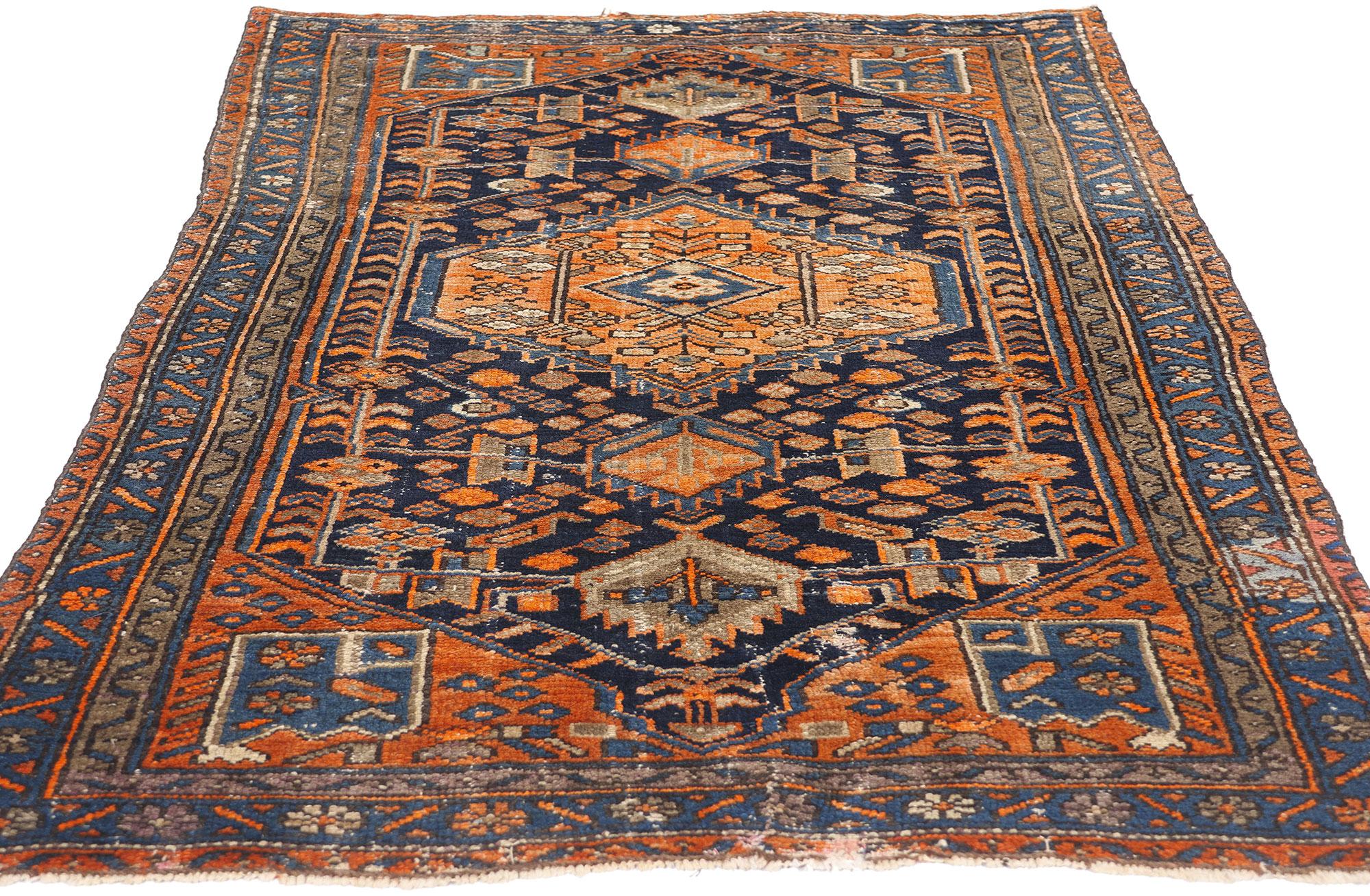Hand-Knotted Late 19th Century Antique Persian Malayer Carpet with Traditional Style For Sale
