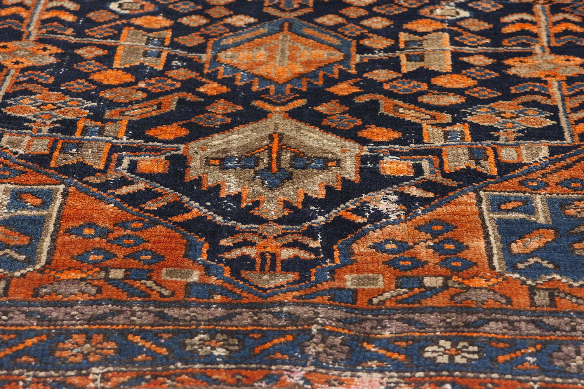 Wool Late 19th Century Antique Persian Malayer Carpet with Traditional Style For Sale