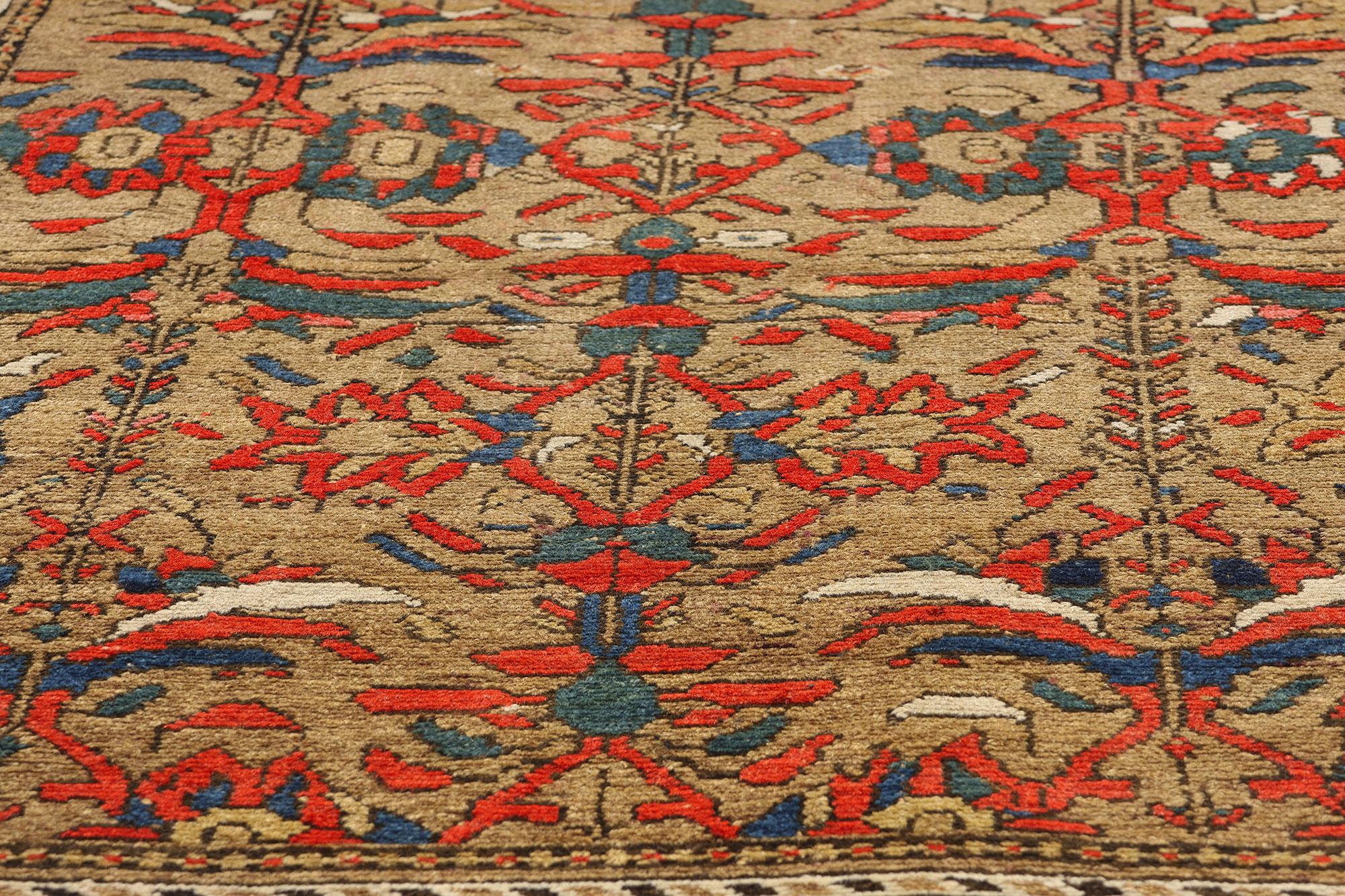 Annodato a mano Tappeto persiano Malayer antico della fine del XIX secolo con stile tradizionale in vendita