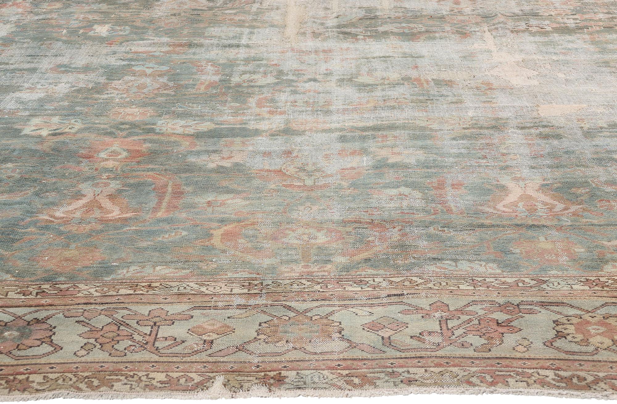 Persiano Tappeto persiano Malayer della fine del XIX secolo, di colore verde acqua attenuato, in stile moderno in vendita