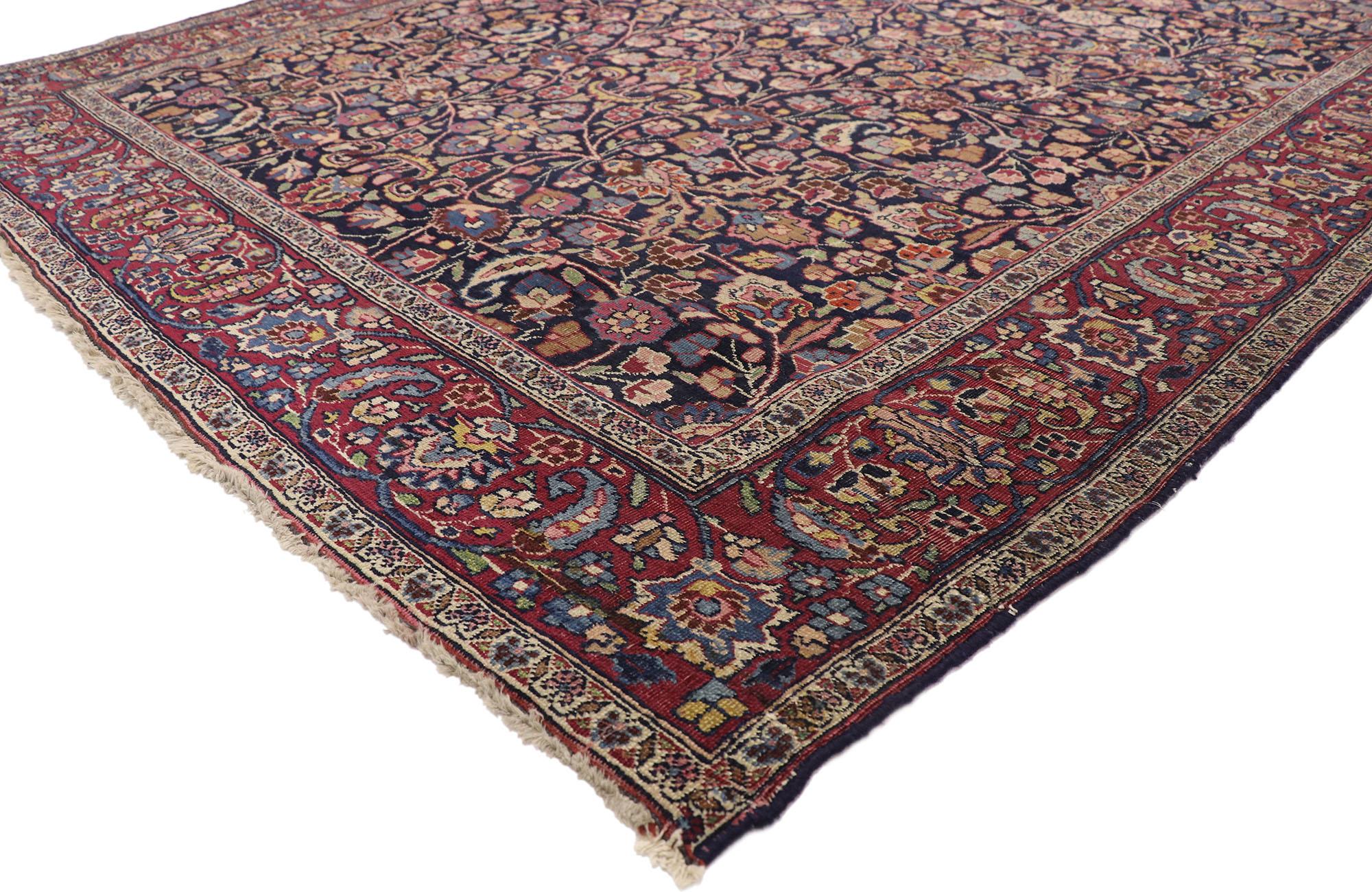 Victorian Antique Persian Mashhad Runner with Old World Style, Extra-Long Hallway Runner For Sale