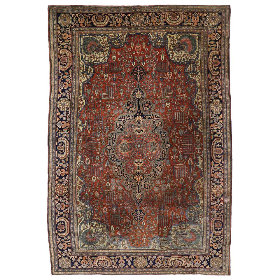 Extraordinary 19th Century Sarouk Farahan Rug For Sale at 1stDibs