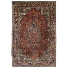 1880s Oversized Antique Persian Sarouk Farahan Rug, Hotel Lobby Size Carpet