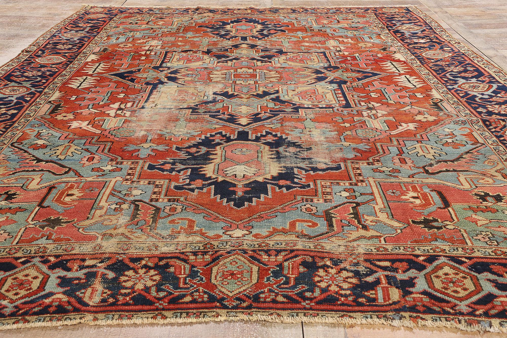 Alfombra Persa Serapi Antigua de Estilo Tradicional de Finales del Siglo XIX en venta 1