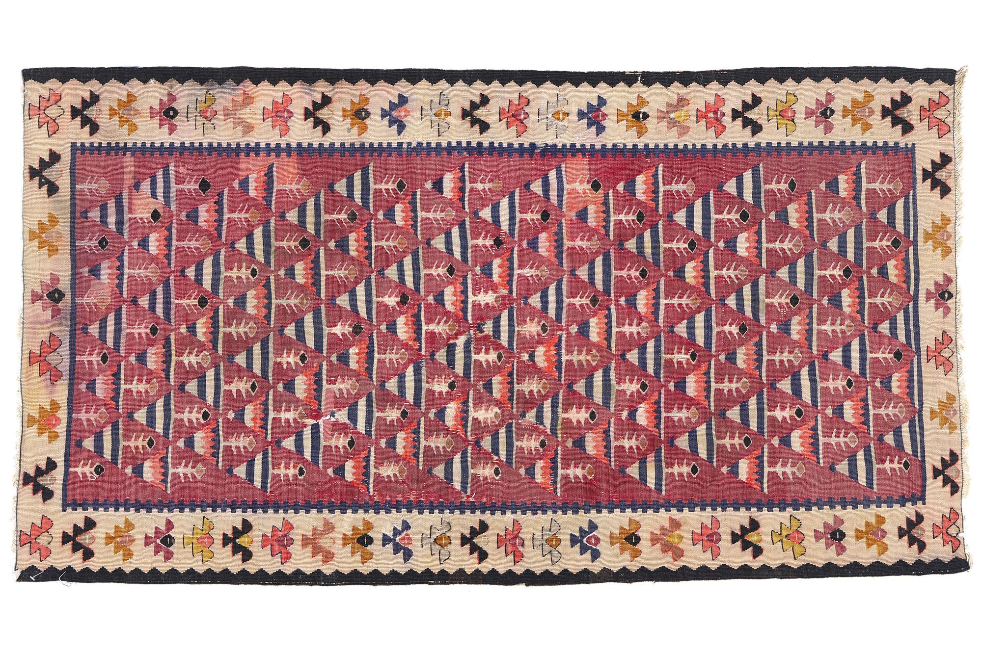 Antiker persischer Shahsavan- Flachgewebe-Teppich aus dem späten 19. Jahrhundert im Angebot 3