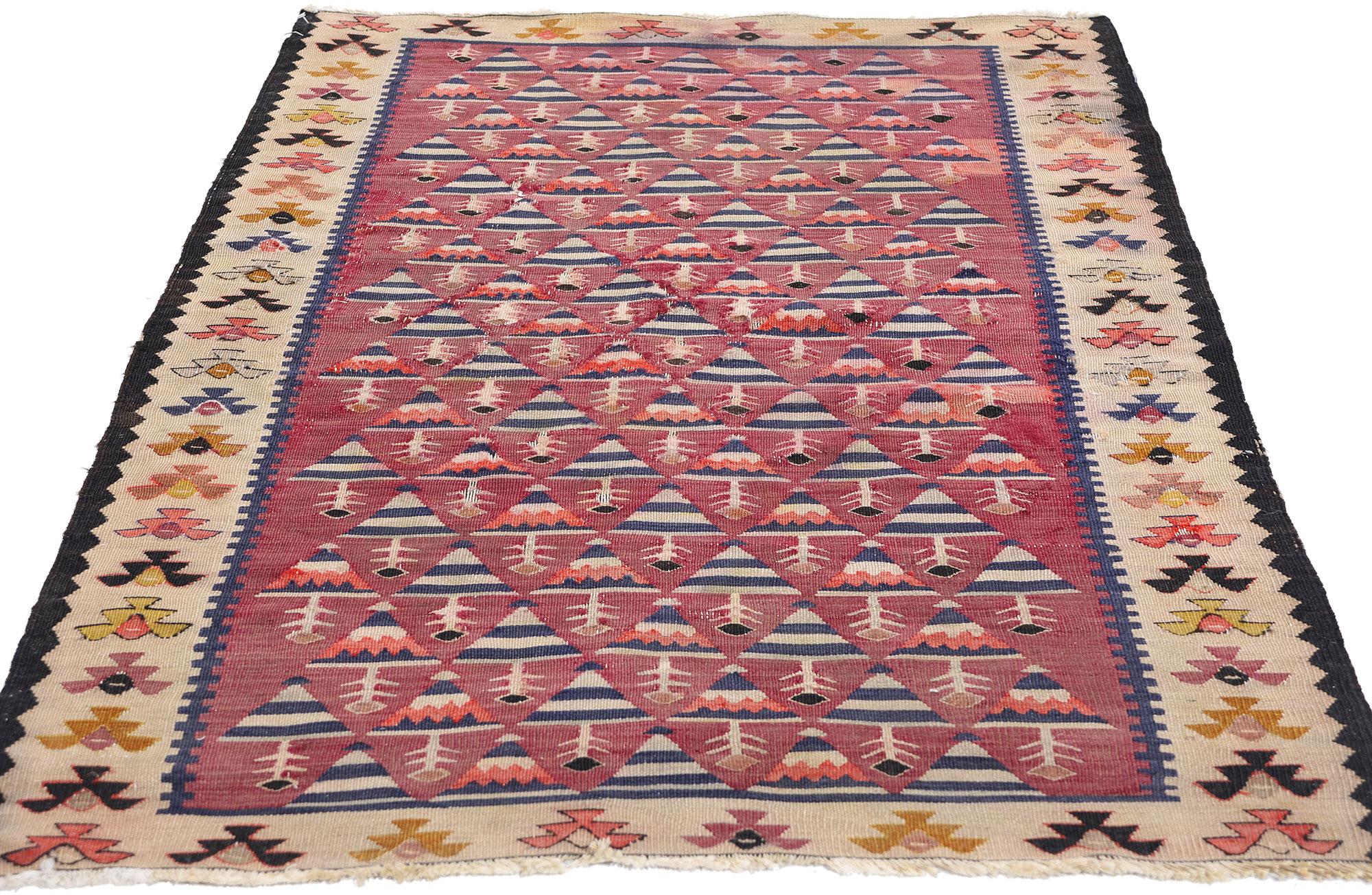 Antiker persischer Shahsavan- Flachgewebe-Teppich aus dem späten 19. Jahrhundert (Böhmisch) im Angebot