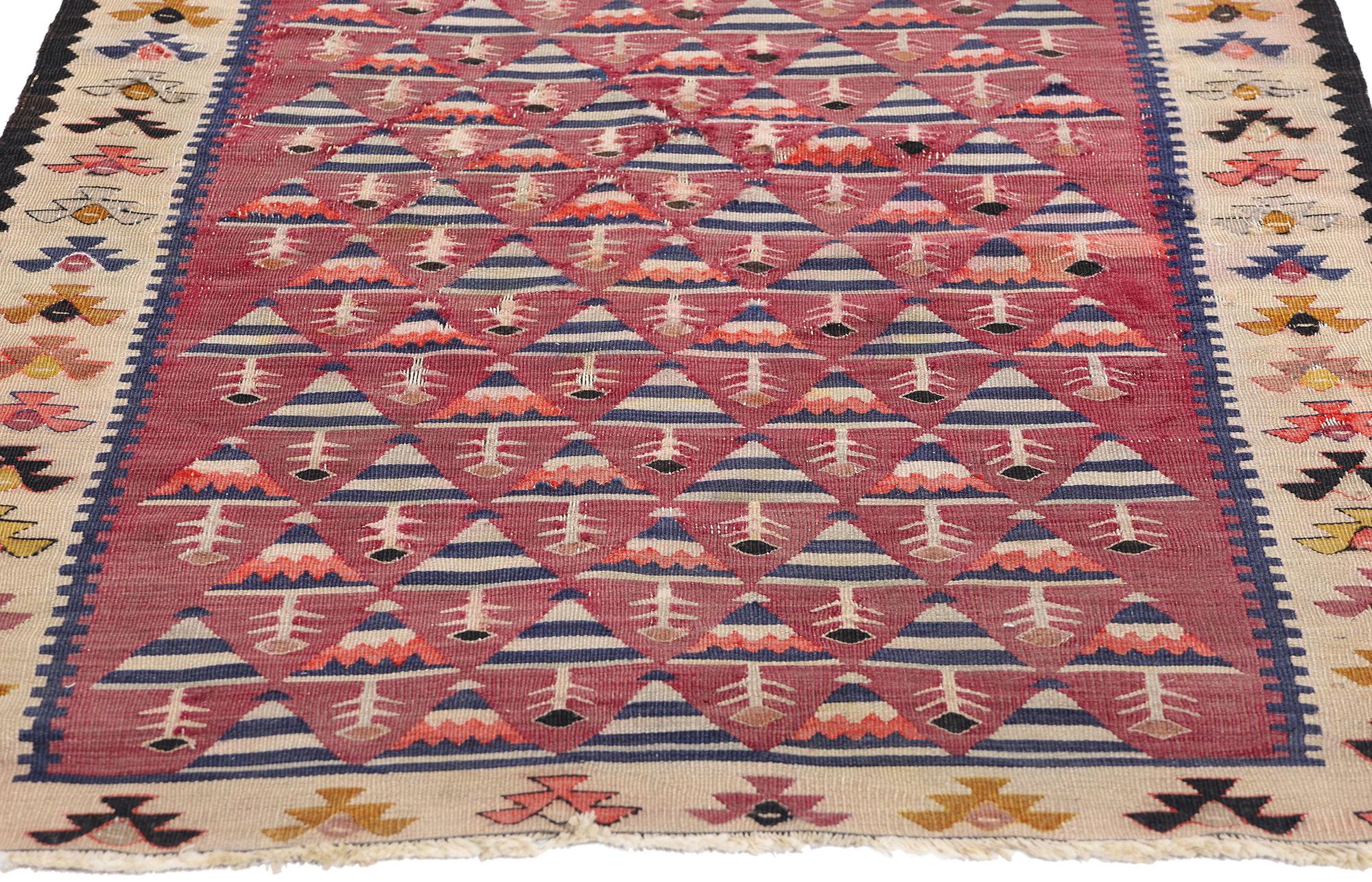 Antiker persischer Shahsavan- Flachgewebe-Teppich aus dem späten 19. Jahrhundert (Russisch) im Angebot