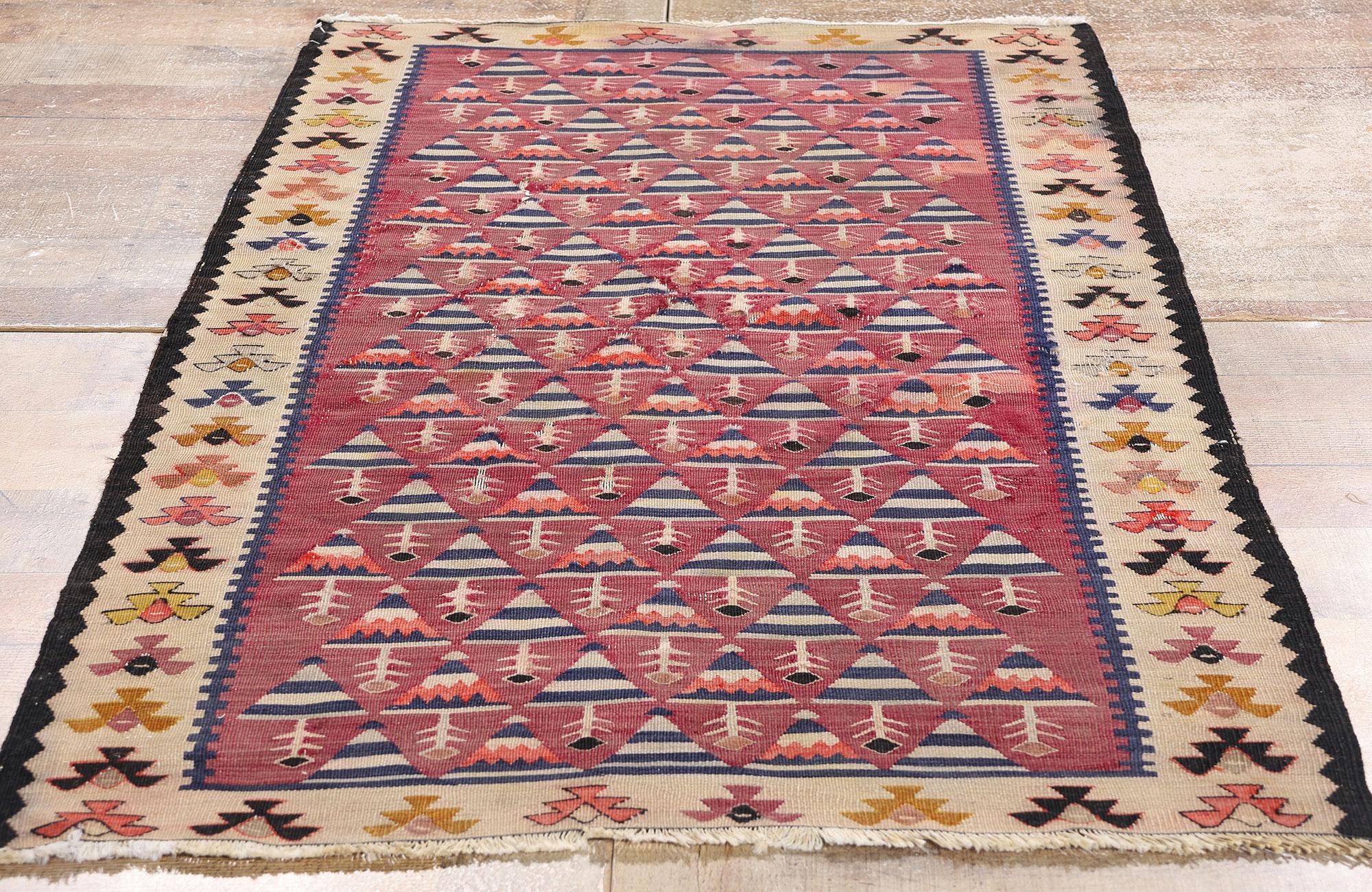 Antiker persischer Shahsavan- Flachgewebe-Teppich aus dem späten 19. Jahrhundert im Angebot 1