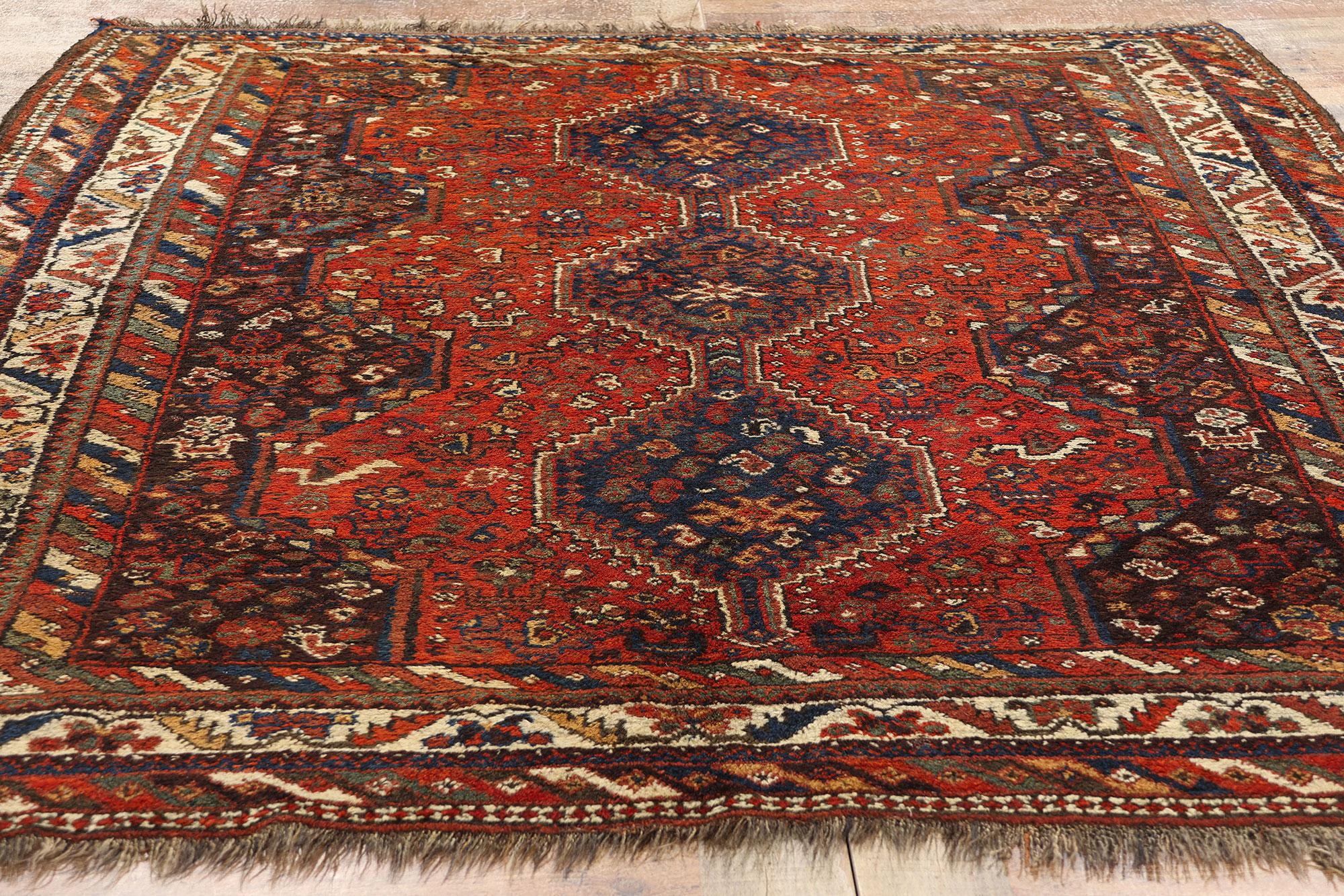 Late 19th Century Antique Persian Shiraz Carpet For Sale 2